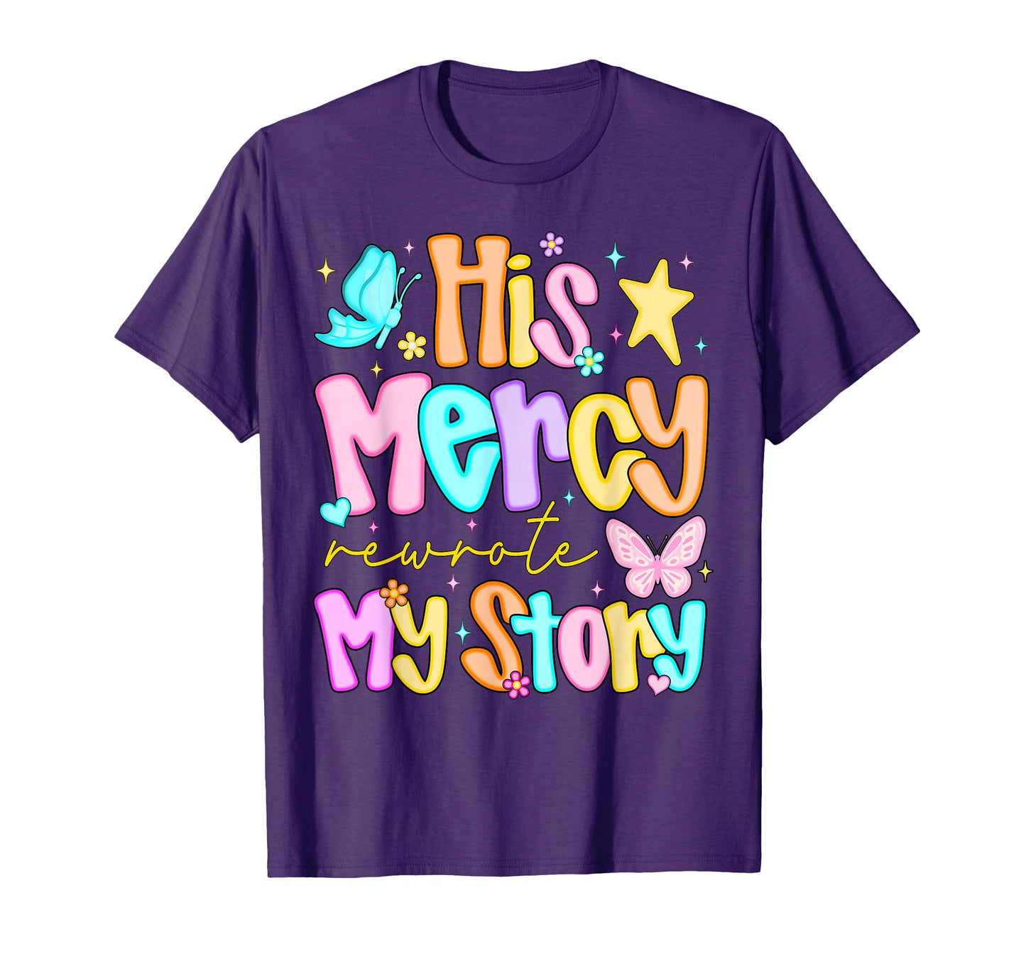 His Mercy Rewrote My Story Merry Christmas Christian Faith T-Shirt