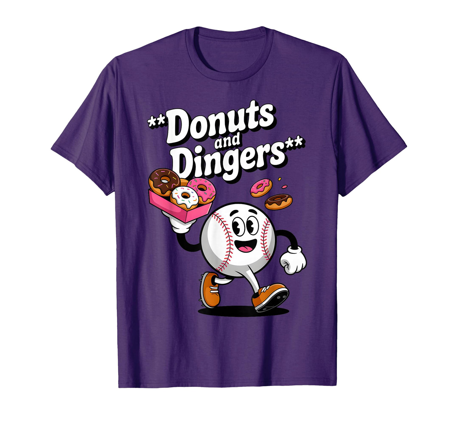 Donuts And Dingers Baseball Fan Humor Donut T-Shirt