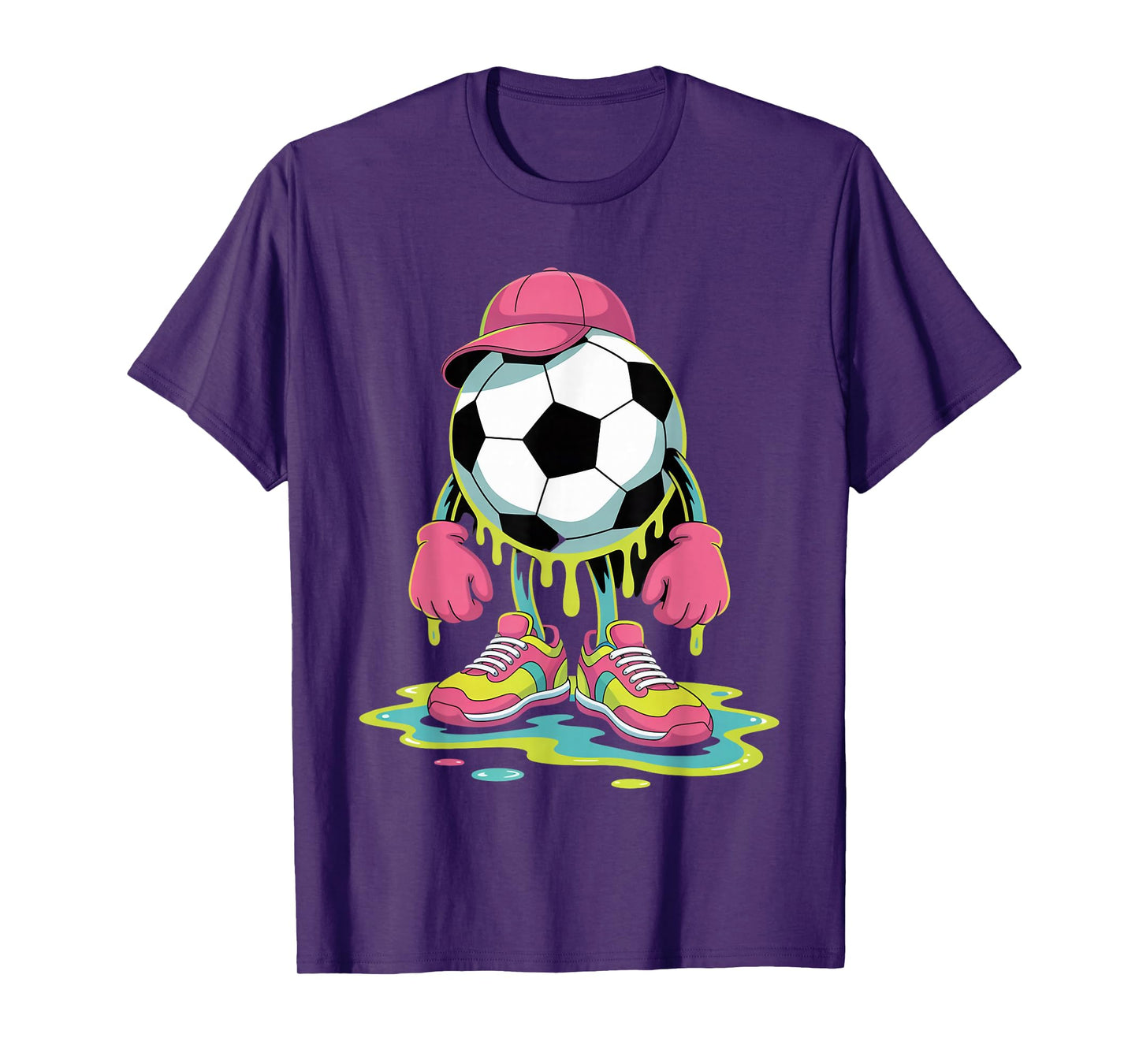 Soccer Ice Cream Drip Men Women Game Soccer Drip T-Shirt