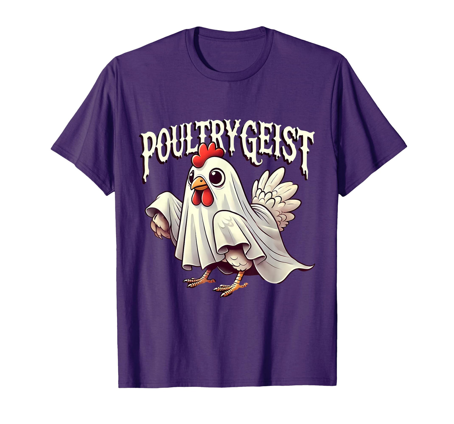 Chicken Ghost Poultrygeist Funny Halloween Farmer T-Shirt