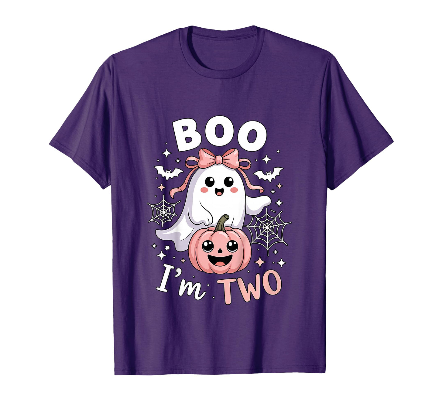 Ghost Boo I'm Two Years 2nd Birthday Toddler Halloween Party T-Shirt