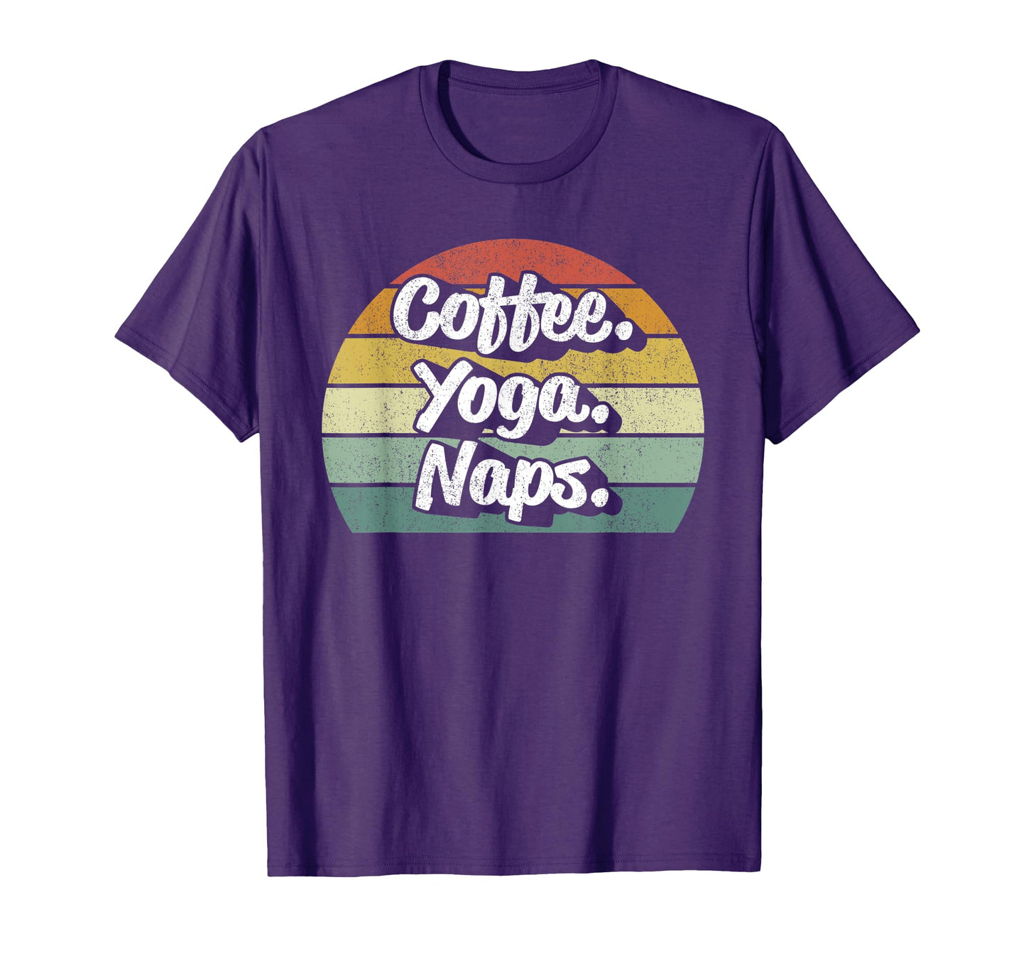 Vintage Retro Coffee Yoga Naps Workout Yogi Yogini Teacher T-Shirt for Men Women Kids