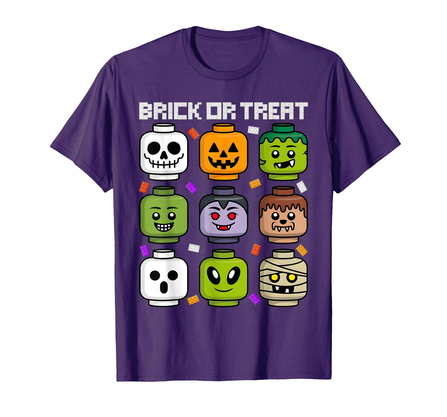 Brick or Treat Halloween Master Builder Blocks Building Kids T-Shirt