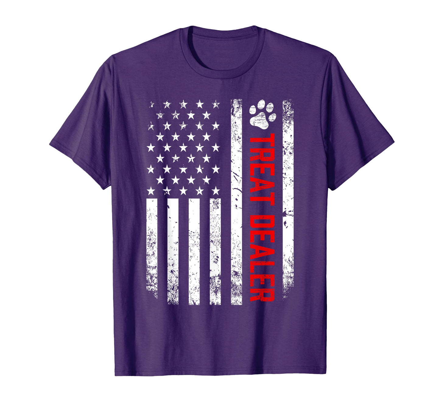 Dog Treat Dealer Funny Dog Owner Dog Dad American Flag T-Shirt