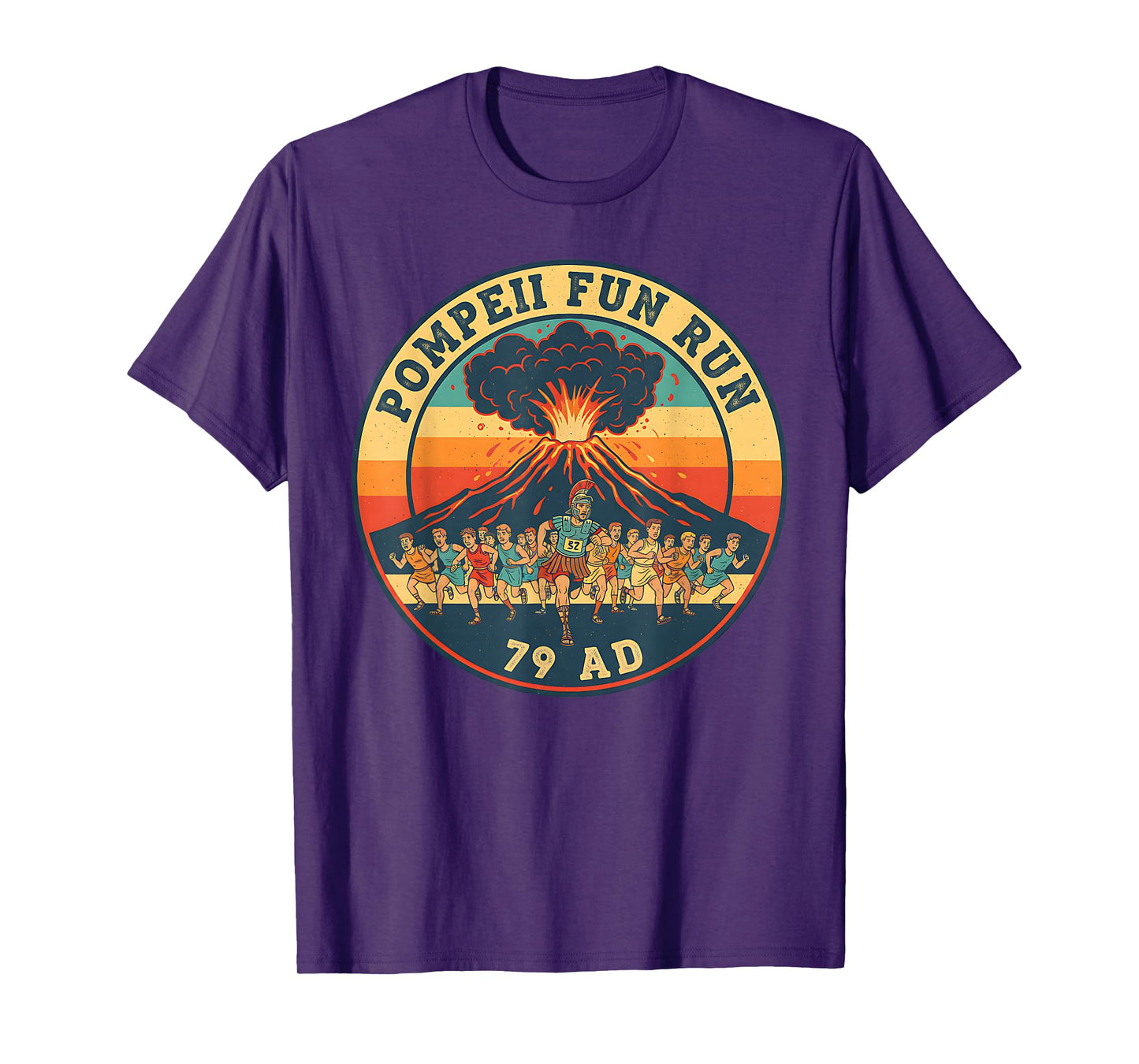 Pompeii Fun Run 79 AD Funny Volcano History Geography Humor T-Shirt