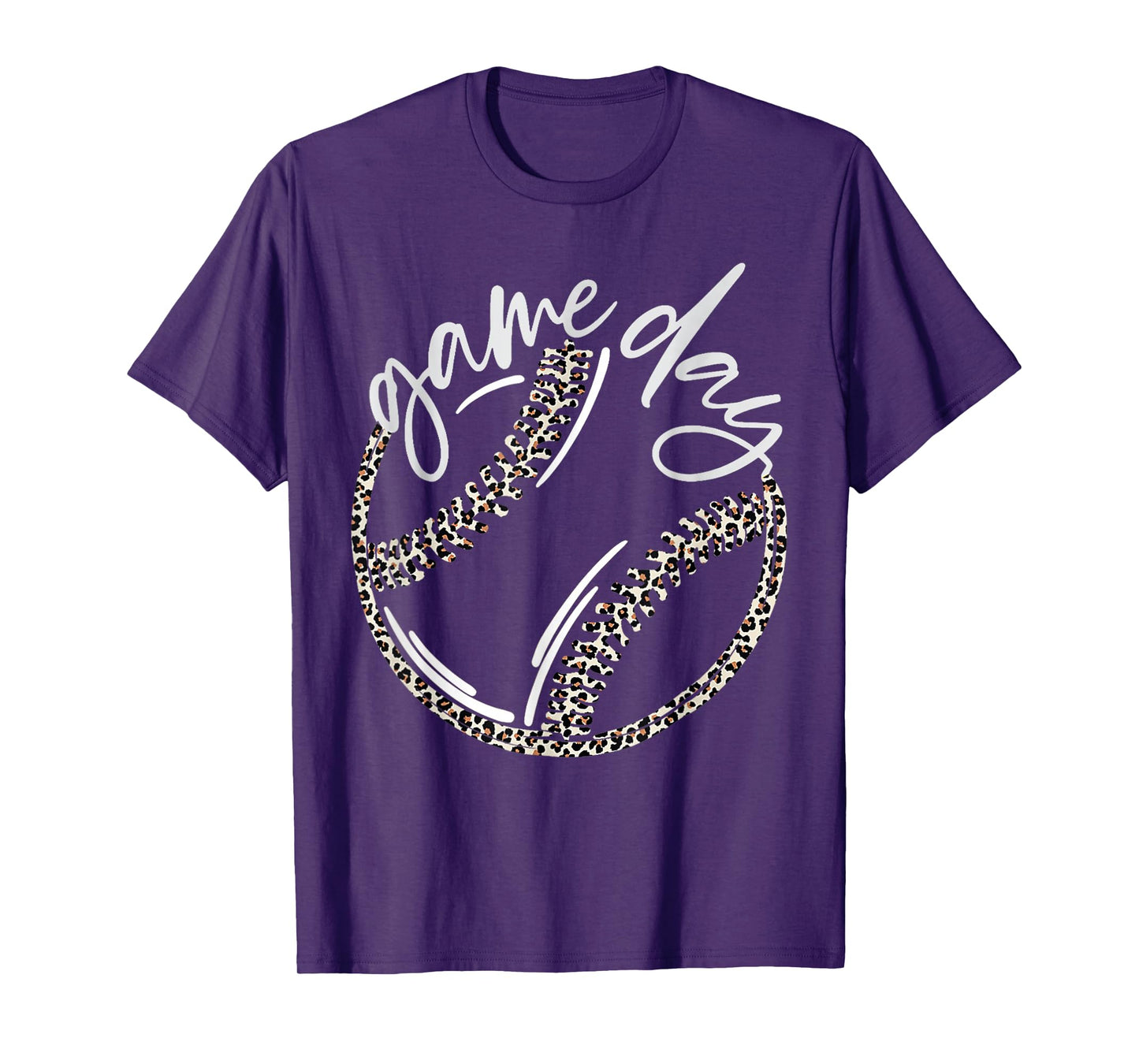 Game Day Leopard Print Baseball Softball Sports Outfit T-Shirt