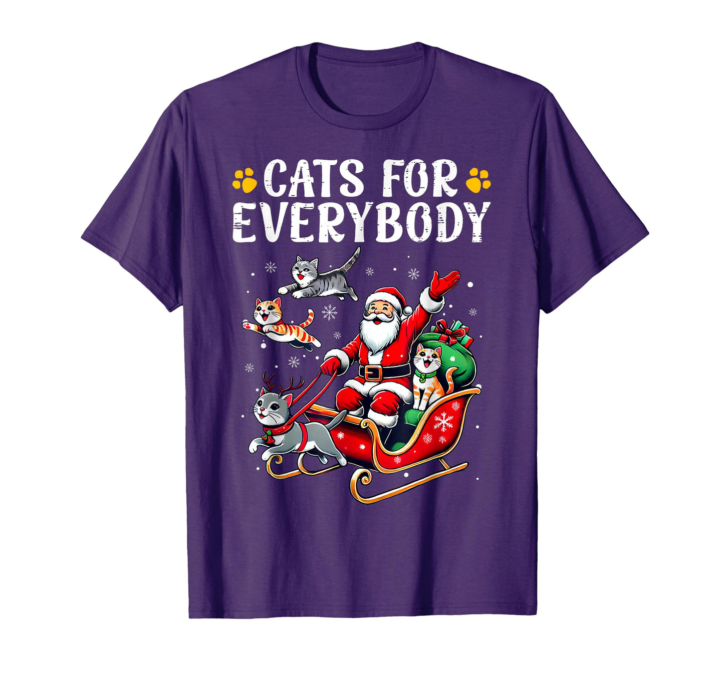Cats For Everybody Christmas Cat Funny Xmas Men Women Santa T-Shirt