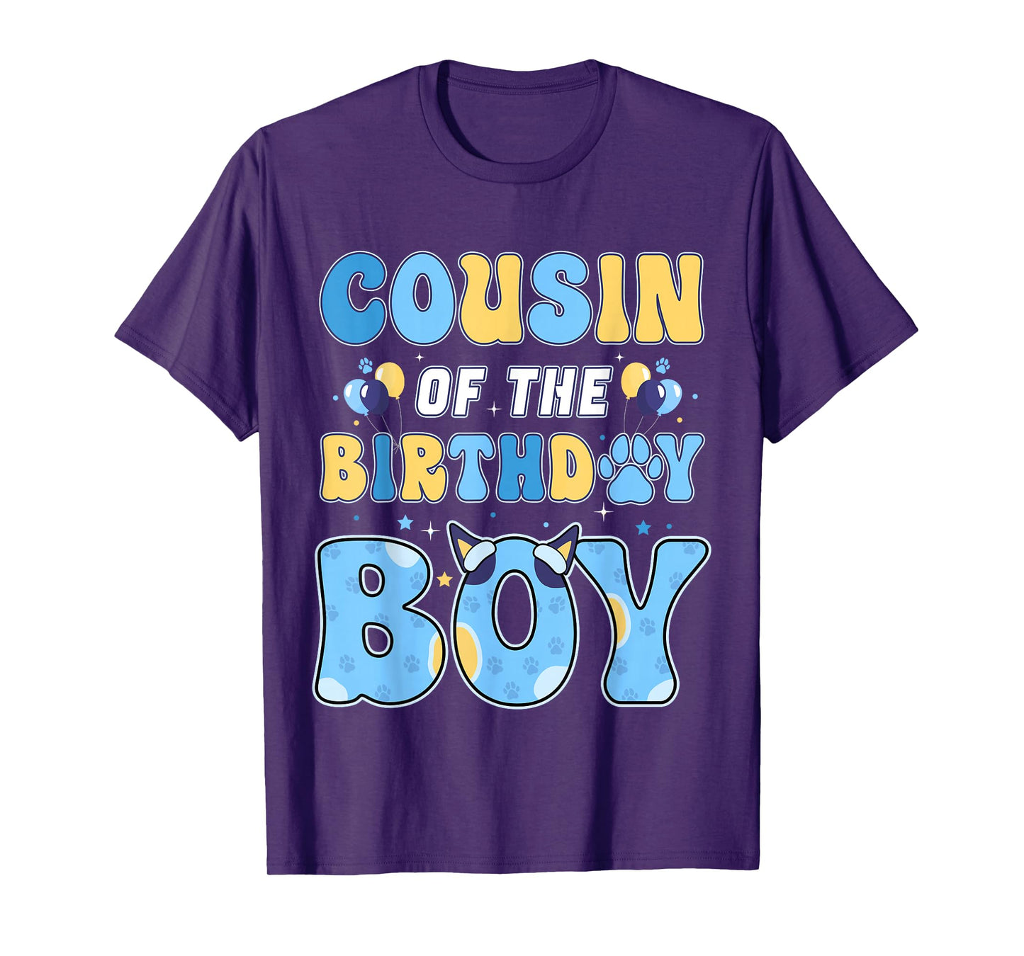 Cousin of The Birthday Boy Family Blue Dog Birthday Party T-Shirt