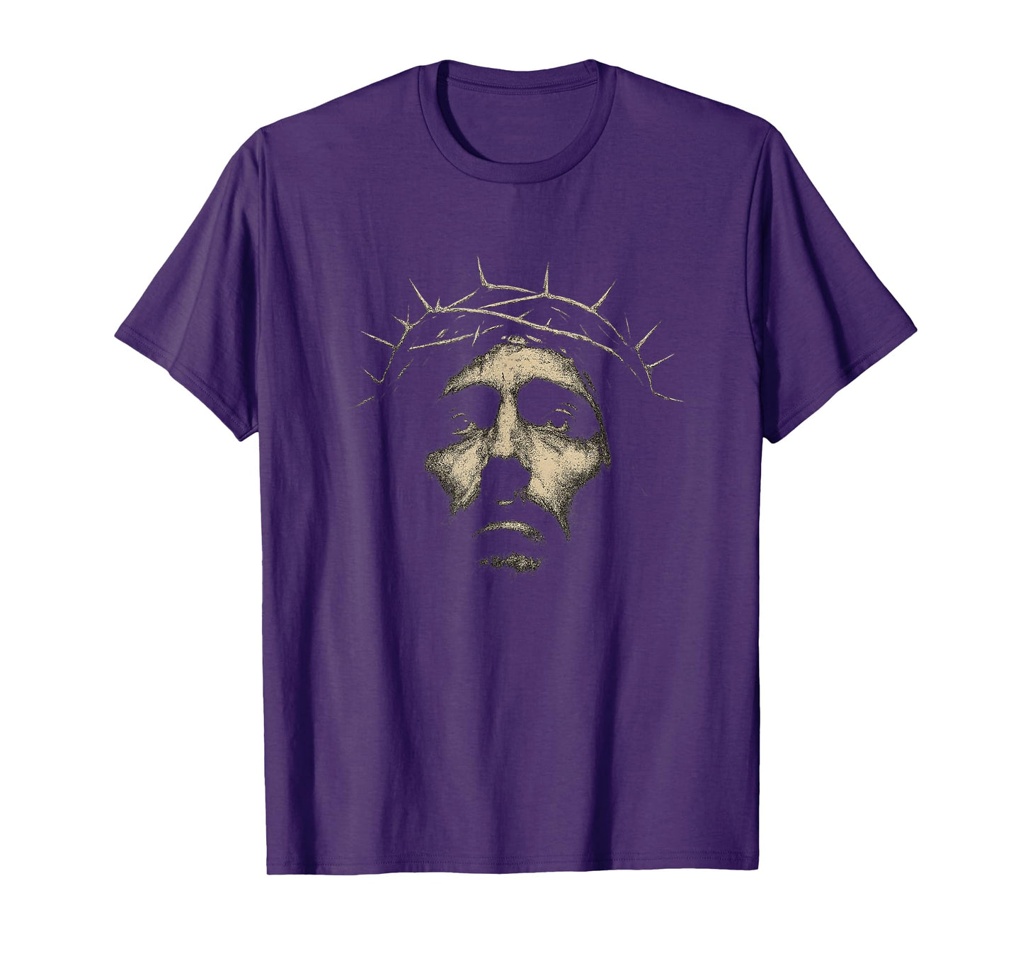 Face of Jesus Christ Wearing Crown Thorns - Bold Christian T-Shirt