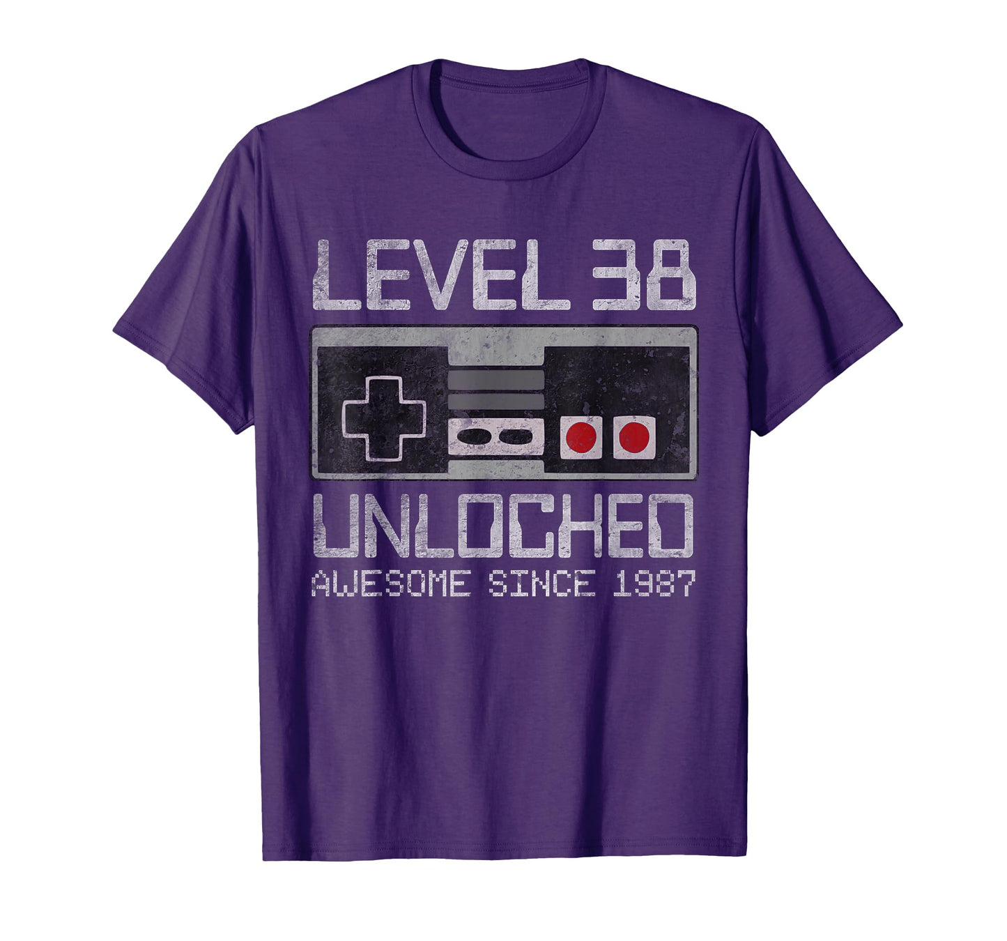 Level 38 Unlocked 38th Birthday 38 Year Old Video Gamer Men T-Shirt