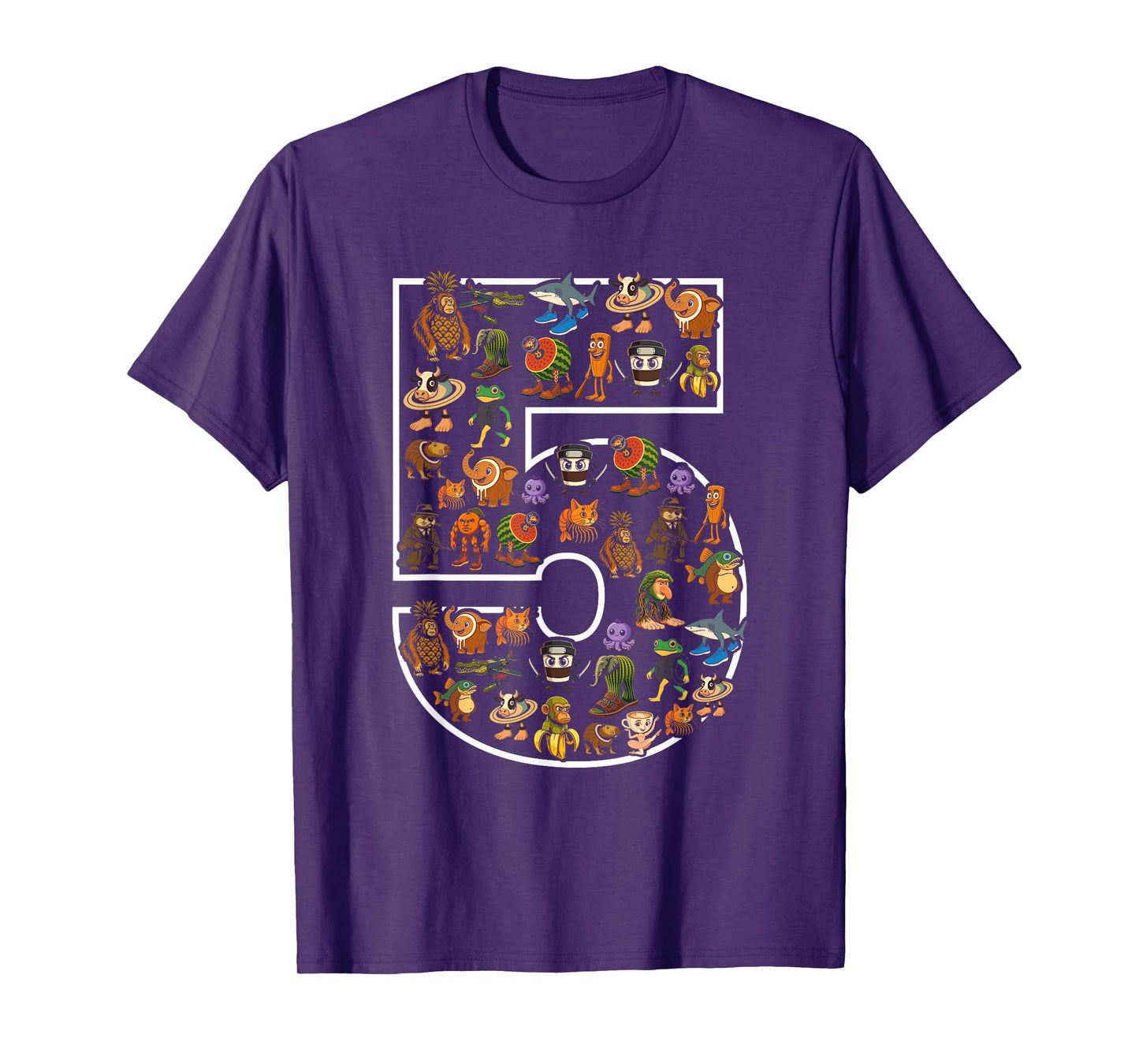 Italian Brainrot Birthday 5 Age Meme 5th Kids Boys Girls T-Shirt