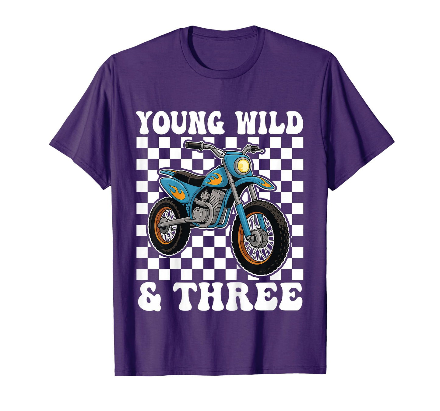 3rd Birthday Dirt Bike Young Wild and Three 3 Year Old T-Shirt