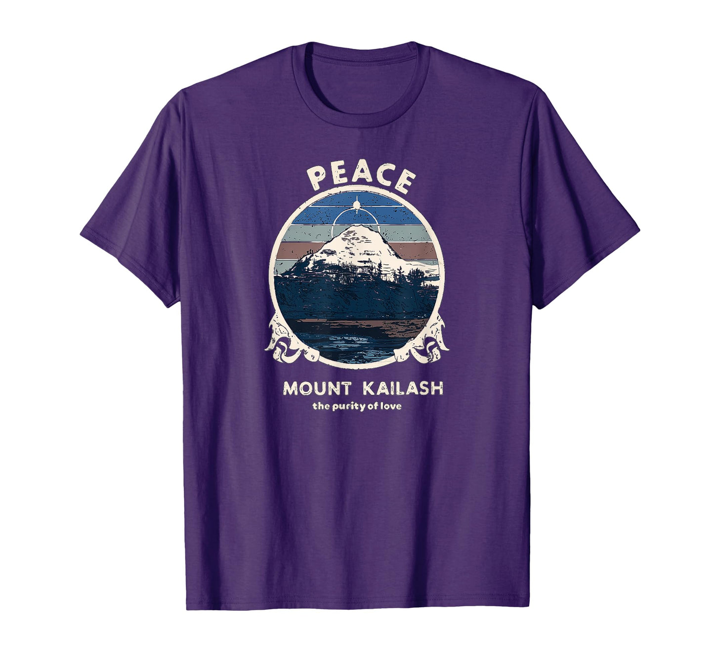 Mount Kailash Peace, Purity of Love Meditation, Vivid Print T-Shirt