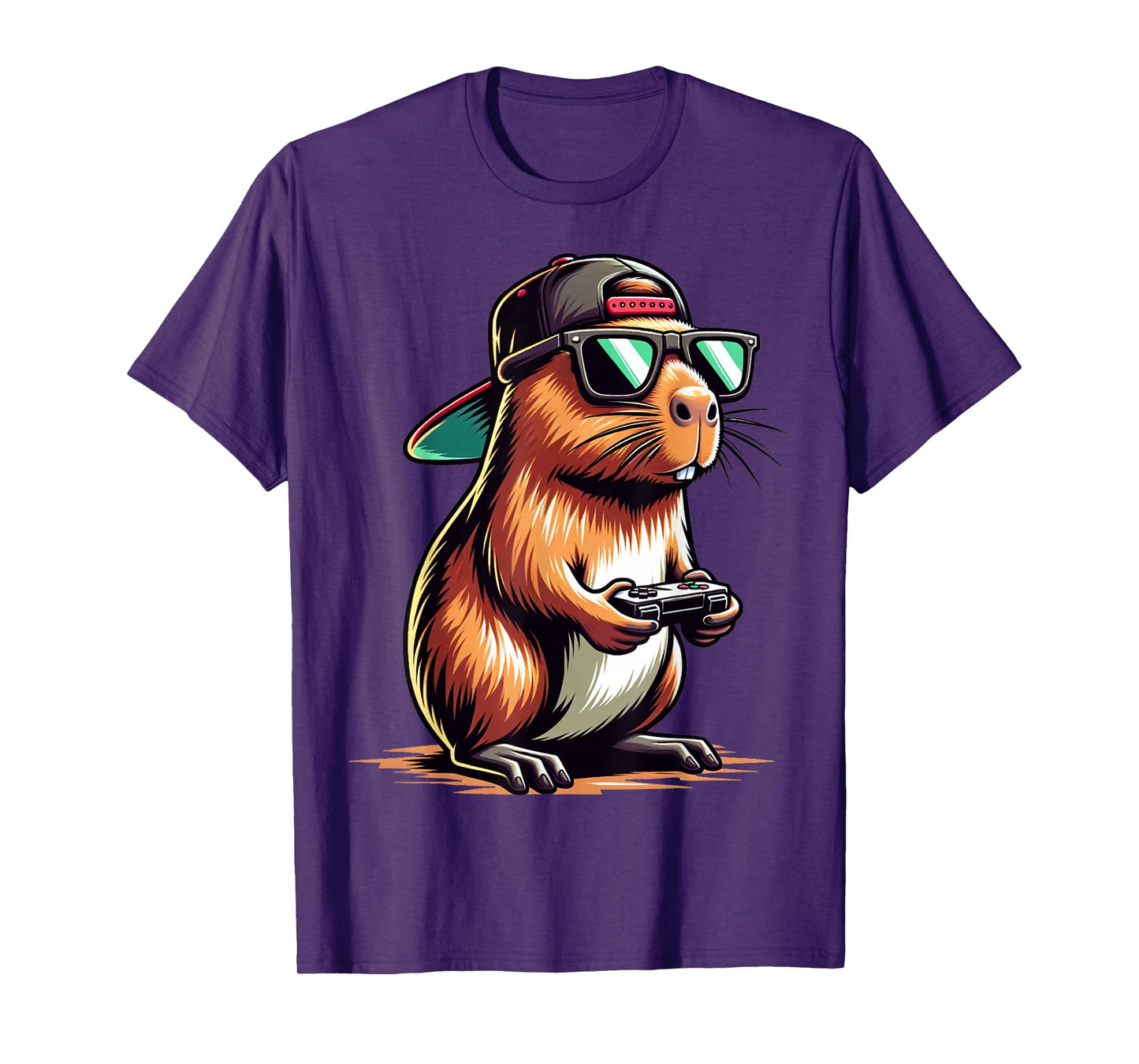 Cool Capybara Playing Video Games. Funny Gamer Capybara T-Shirt