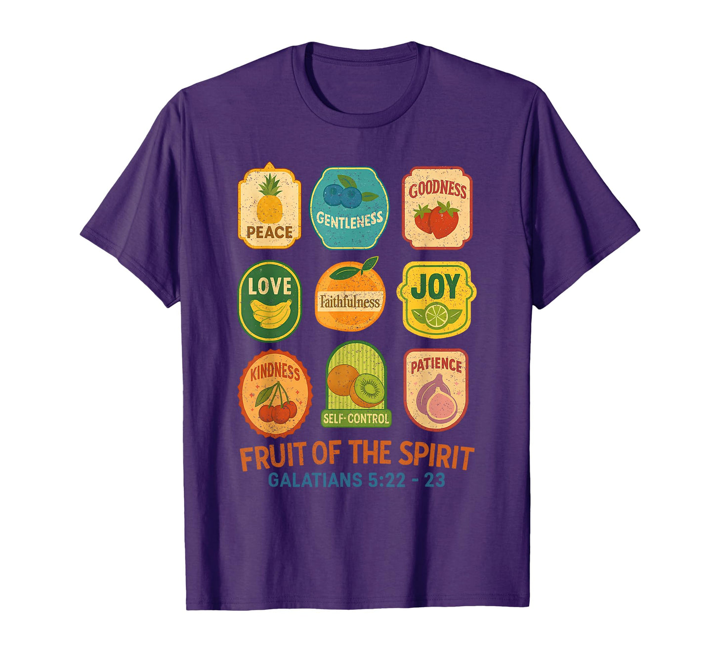 Retro Fruit of The Spirit Christian Faith God Lover Outfit T-Shirt