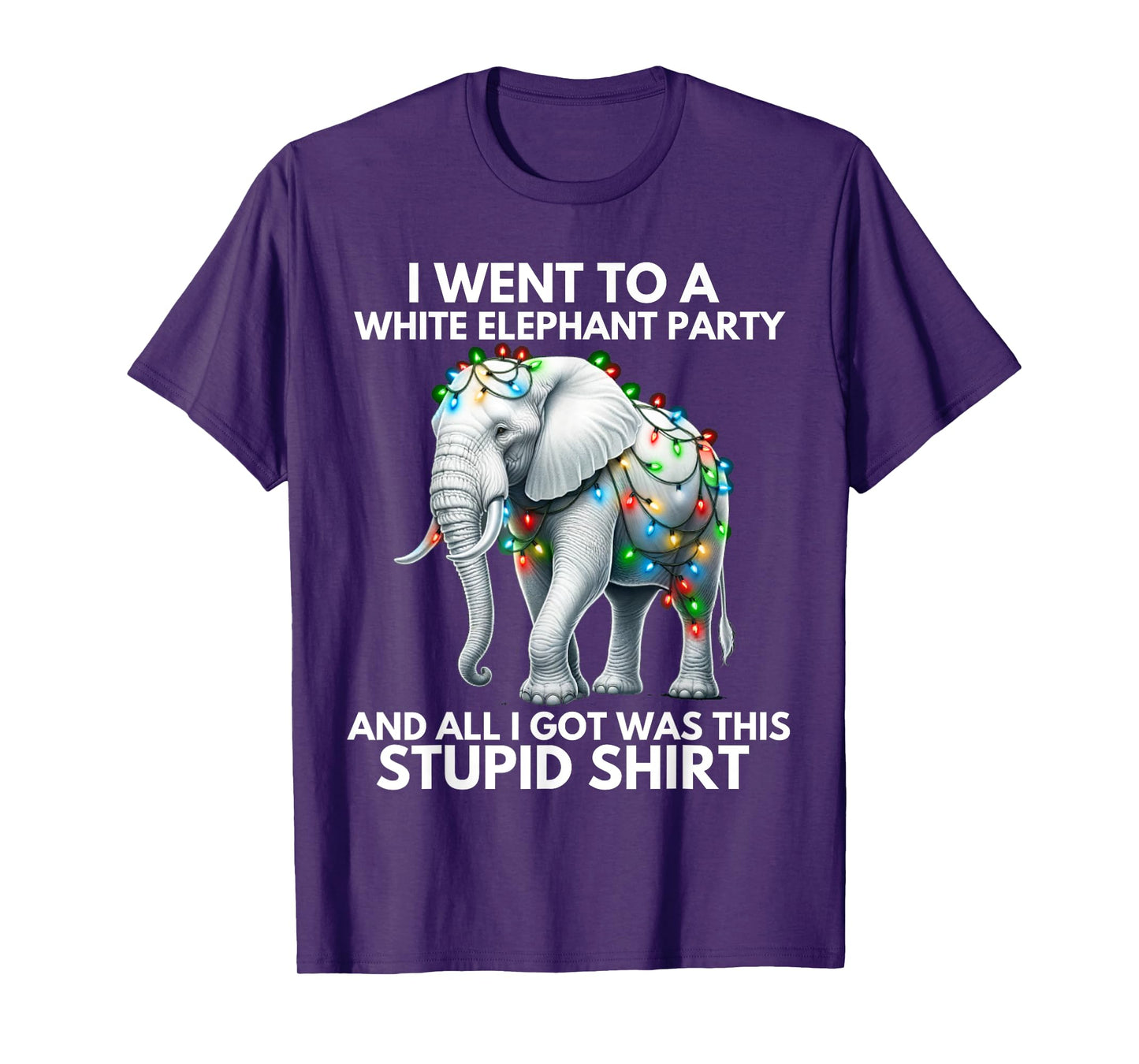 Funny White Elephant Gift Wrapped Elephant Dumb Gift T-Shirt