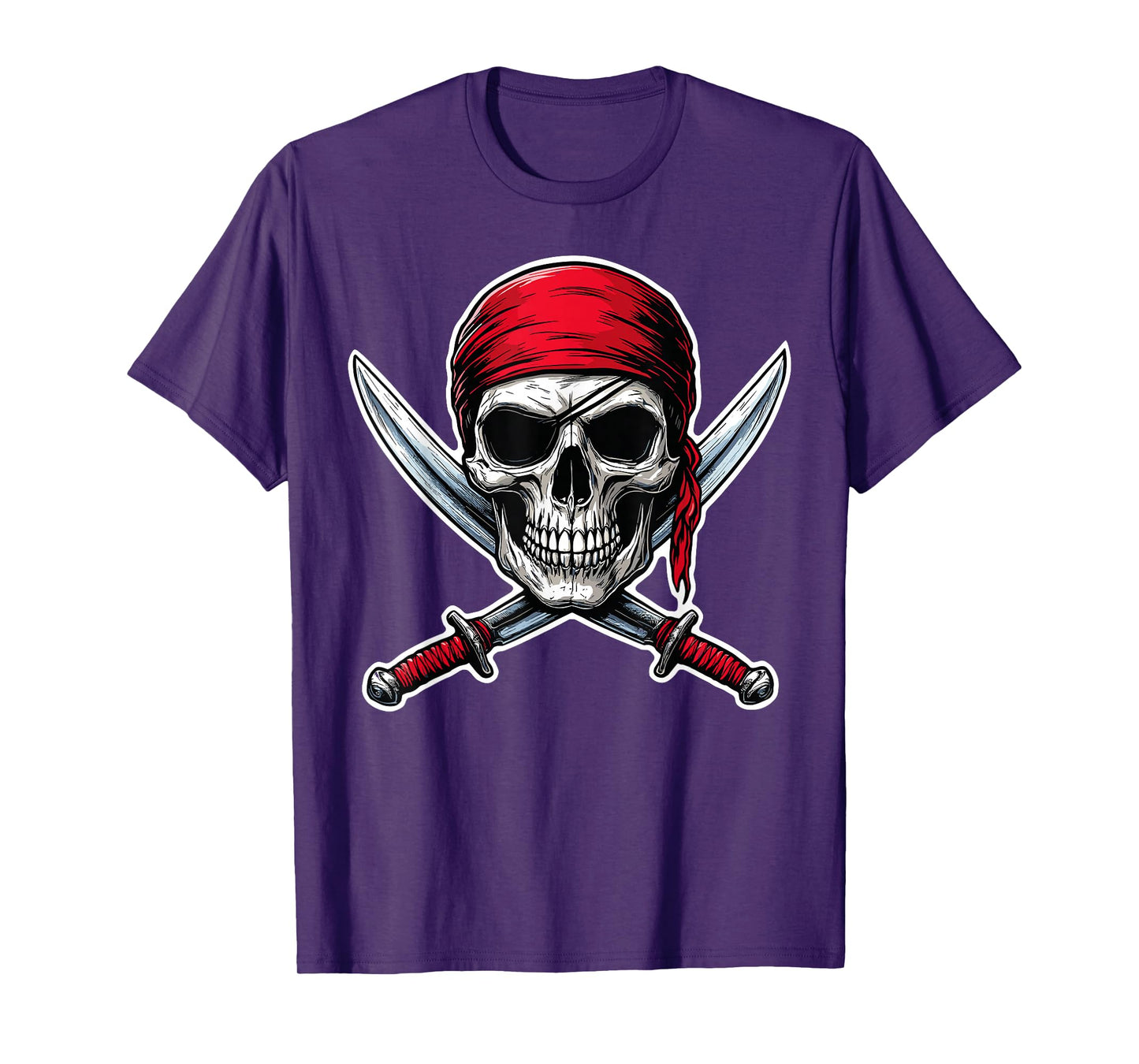 Pirate Flag Skull and Crossbones Skeleton Costume Halloween T-Shirt