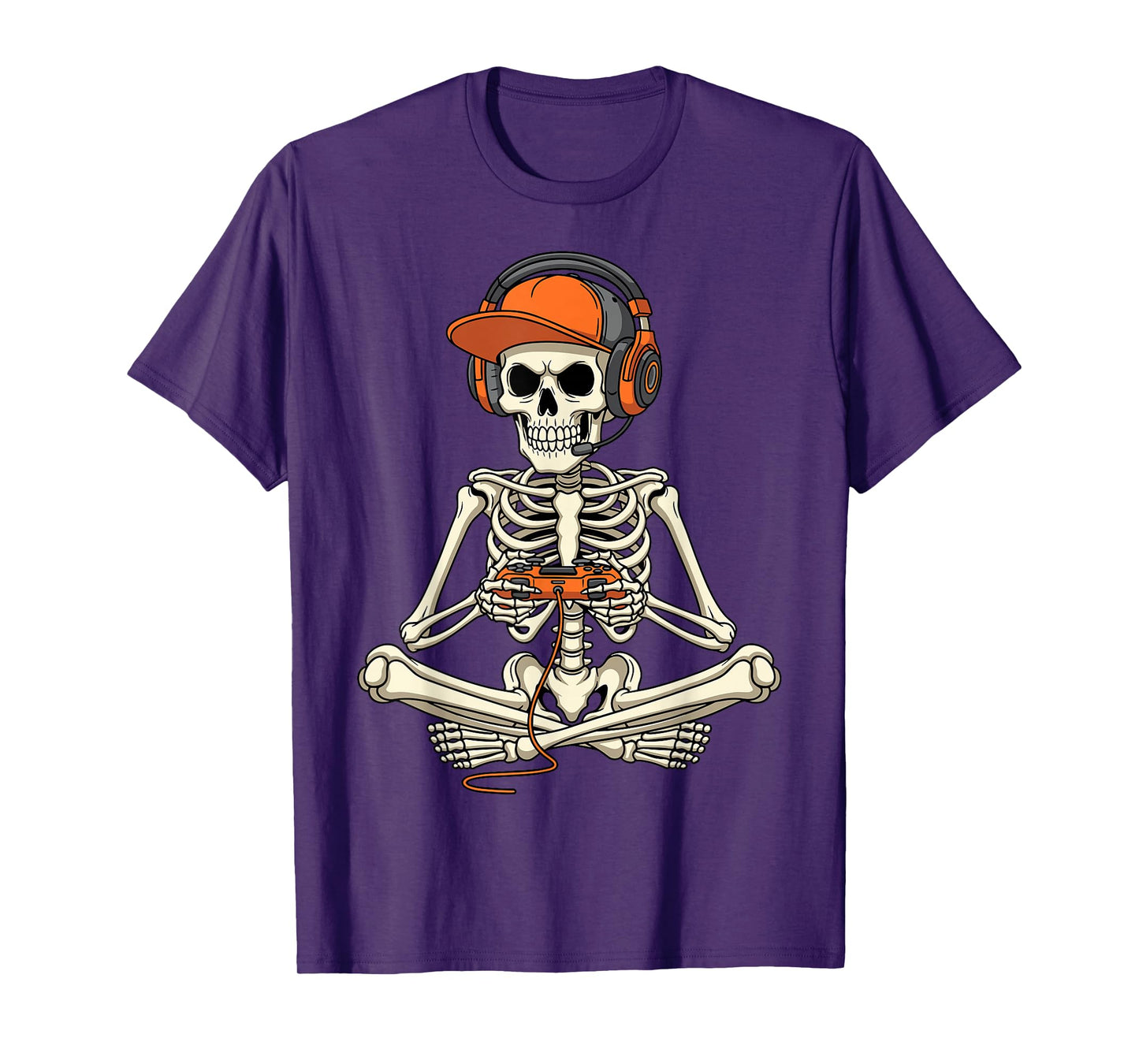 Halloween Skeleton Gamer Video Gaming Boys Men Kids T-Shirt