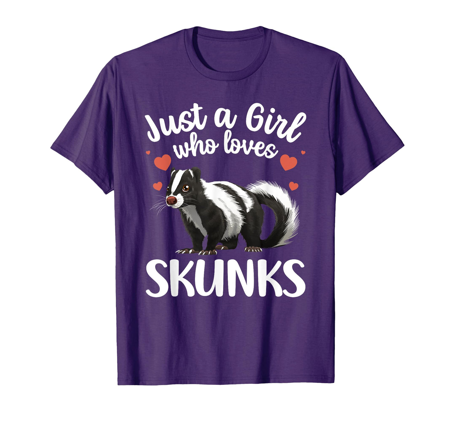 Cool Skunk Design For Women Girls Kids Animal Skunk Lover T-Shirt
