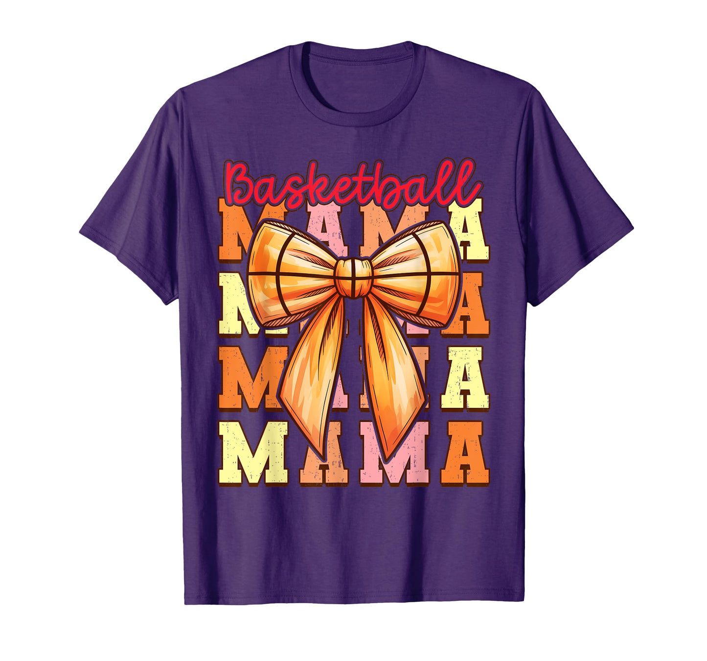 Cute Coquette Bow Game Day Basketball Mama for Mom Girls T-Shirt
