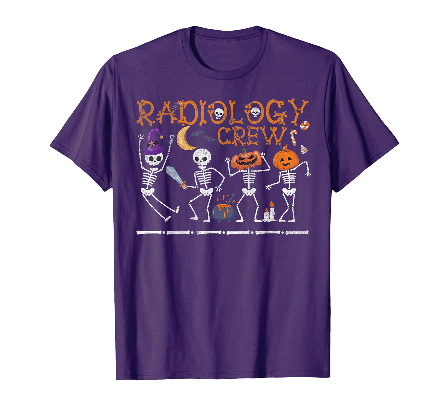 Radiology Crew Dancing Skeleton Funny Halloween Party T-Shirt