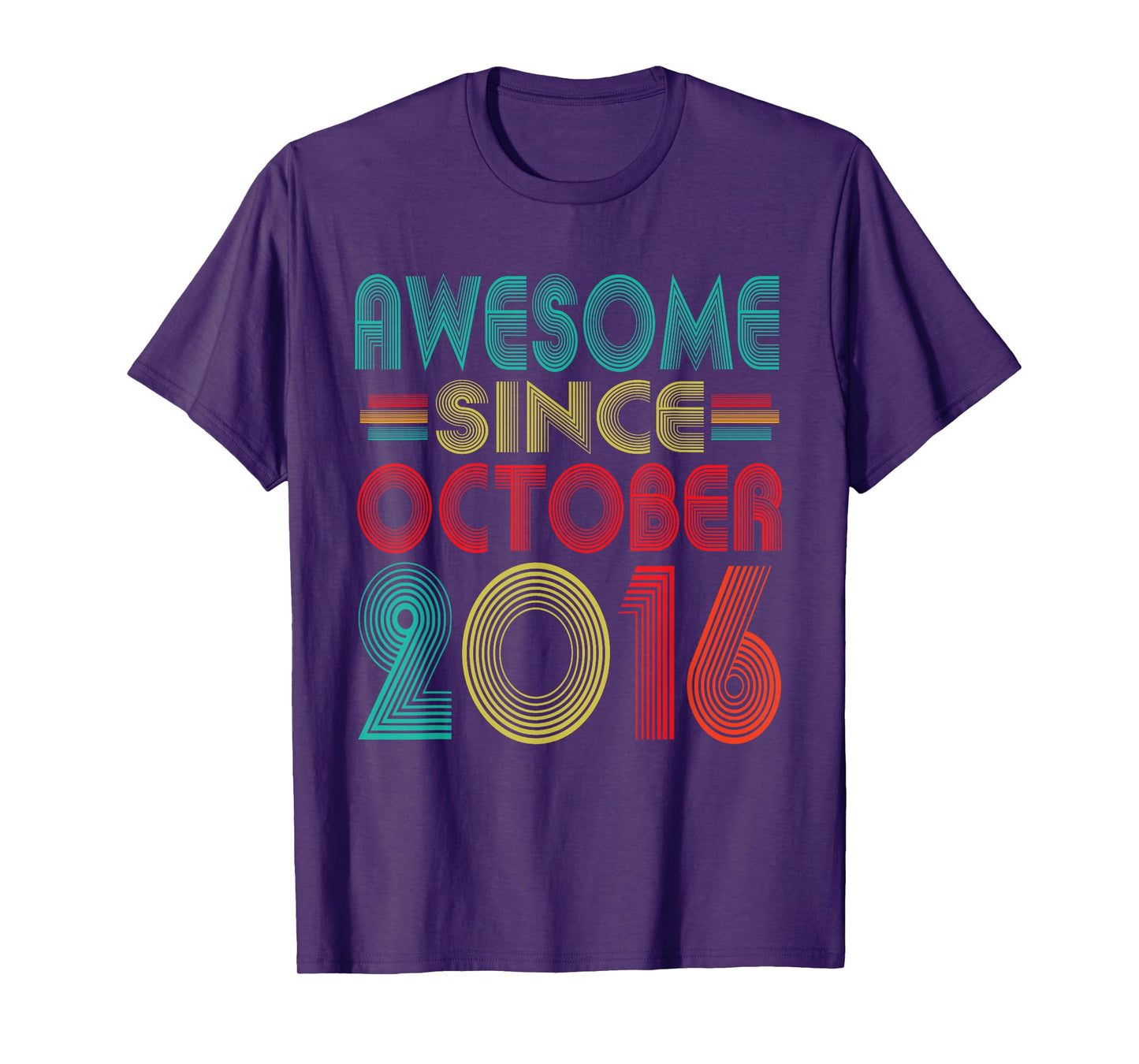 Awesome Since October 2016 Years 9th Birthday Funny Vintage T-Shirt