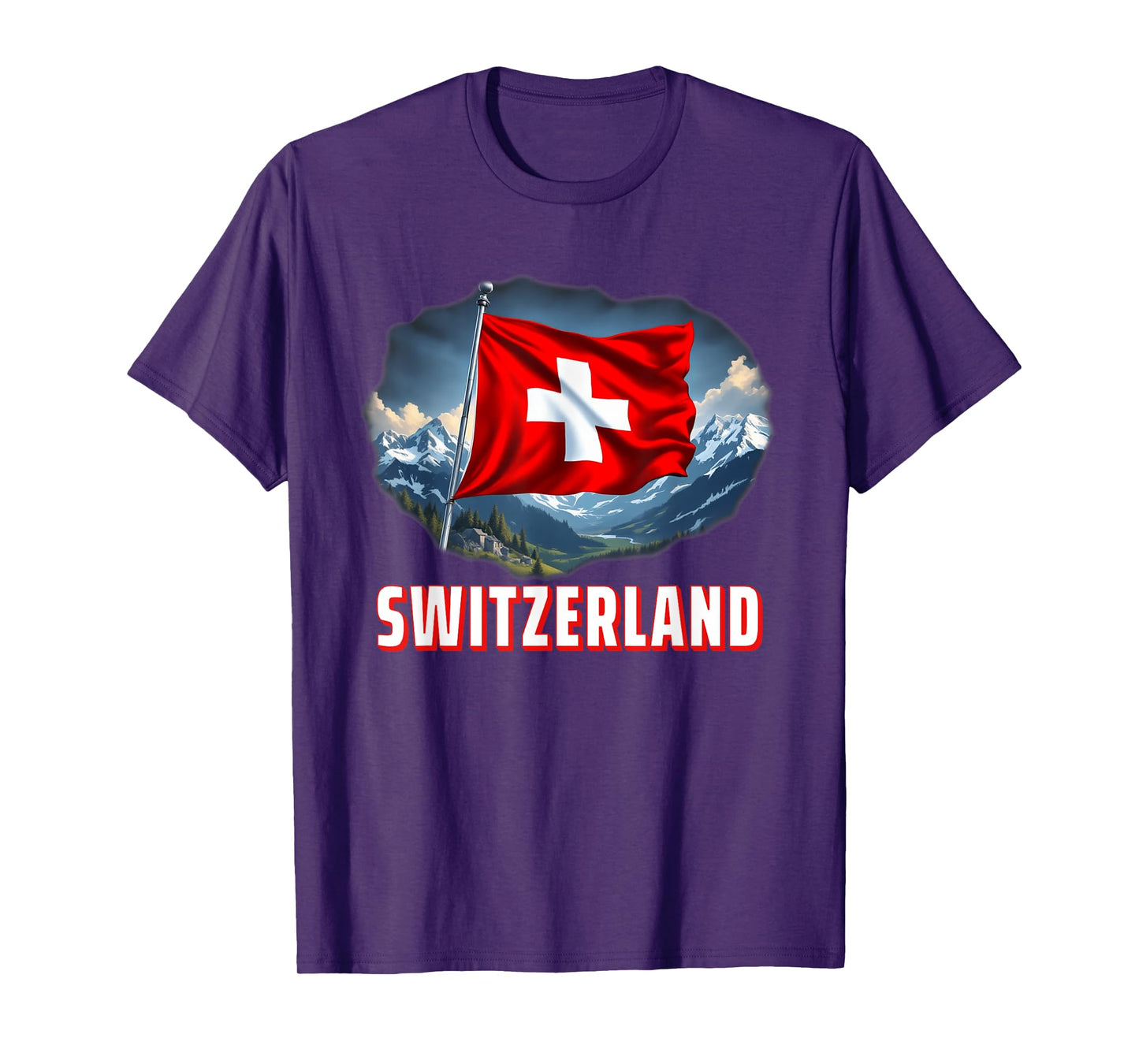 Swiss Flag Of Switzerland Patriotic Men Women Kids T-Shirt
