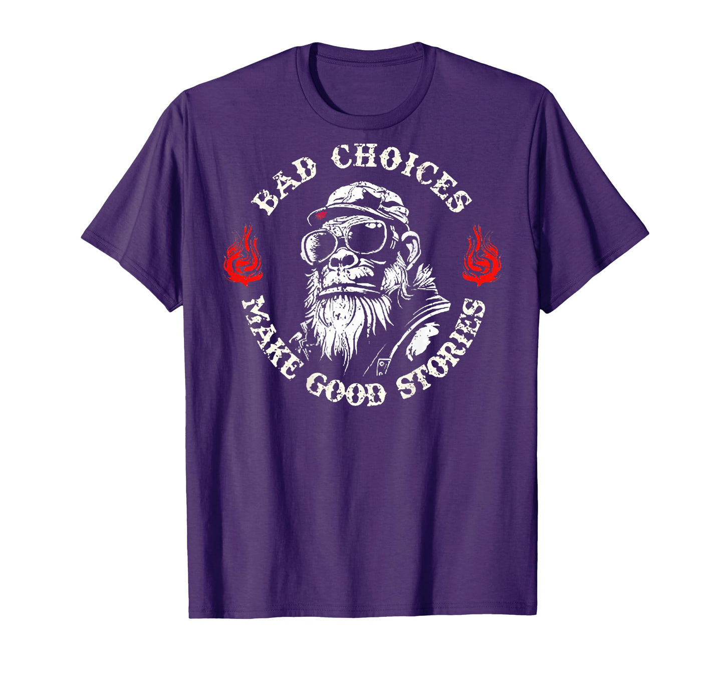 Monkey Bad Choices Make Good Stories (on back) T-Shirt