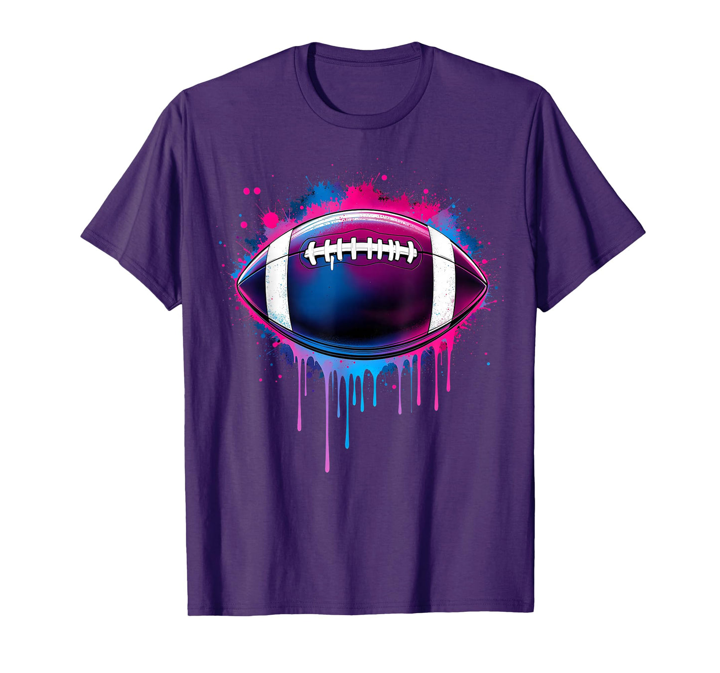 Football Drip For Boys Tie Dye Colorful Football Game Day T-Shirt