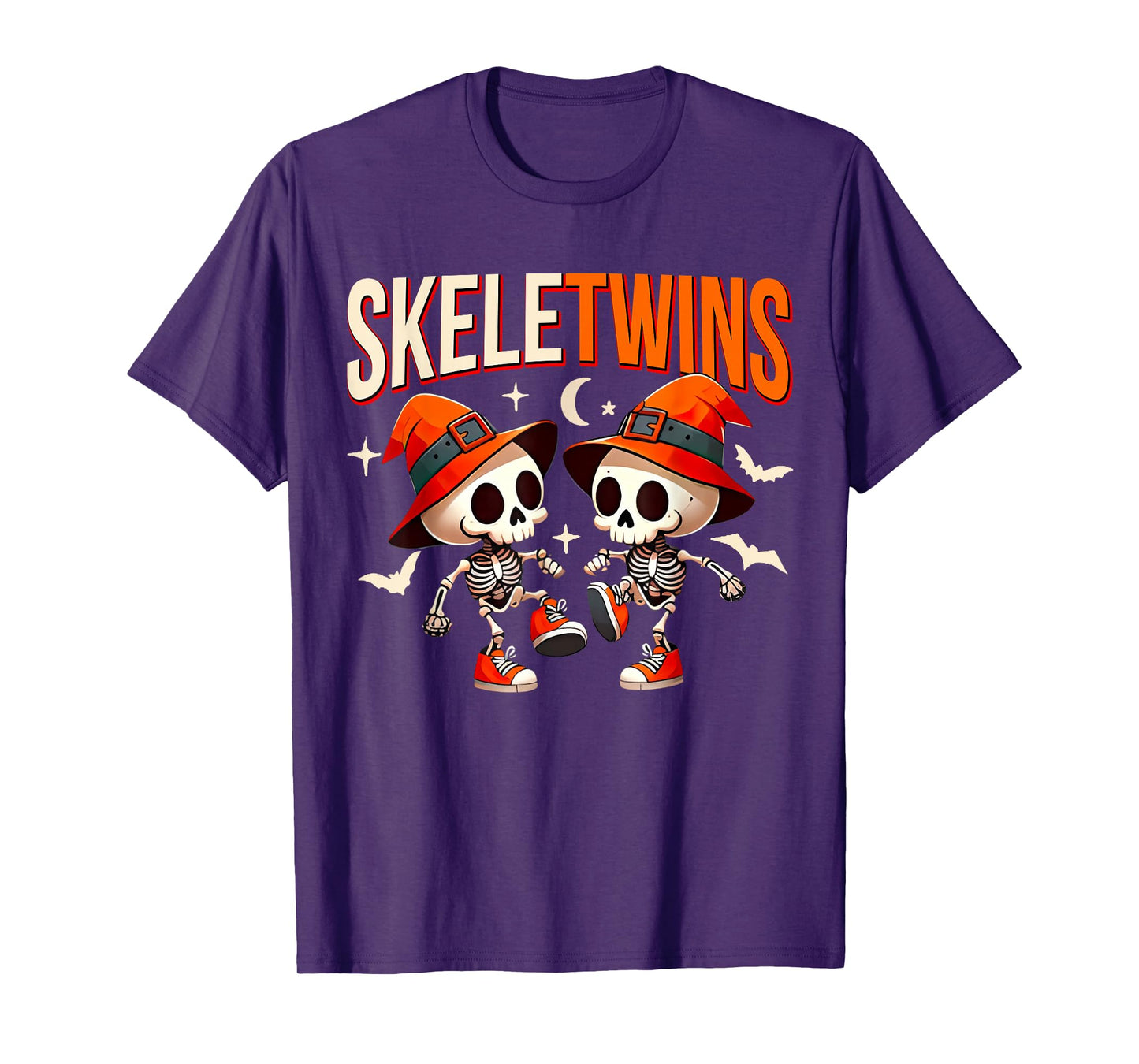 Twins Halloween Matching Skeletwins Funny Dancing Skeletons T-Shirt