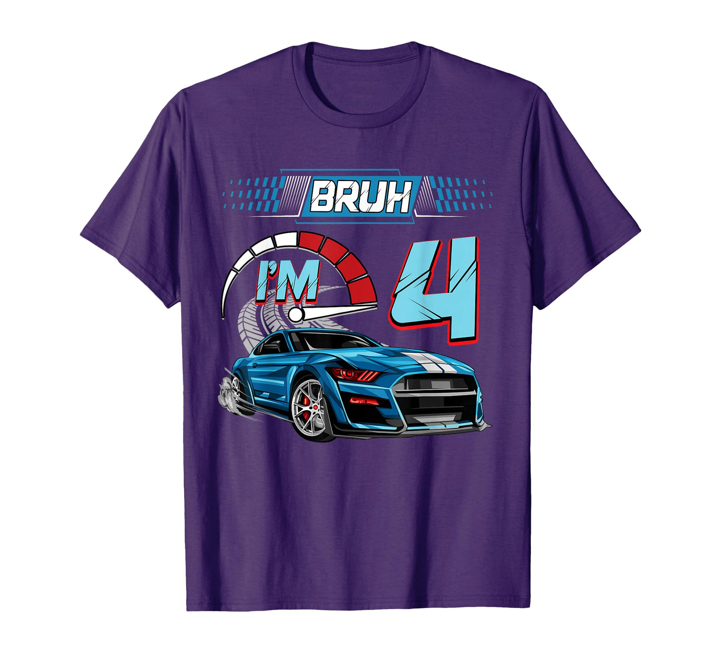 4th Birthday Bruh Racing Car Party Outfit 4 Year Old Boys T-Shirt