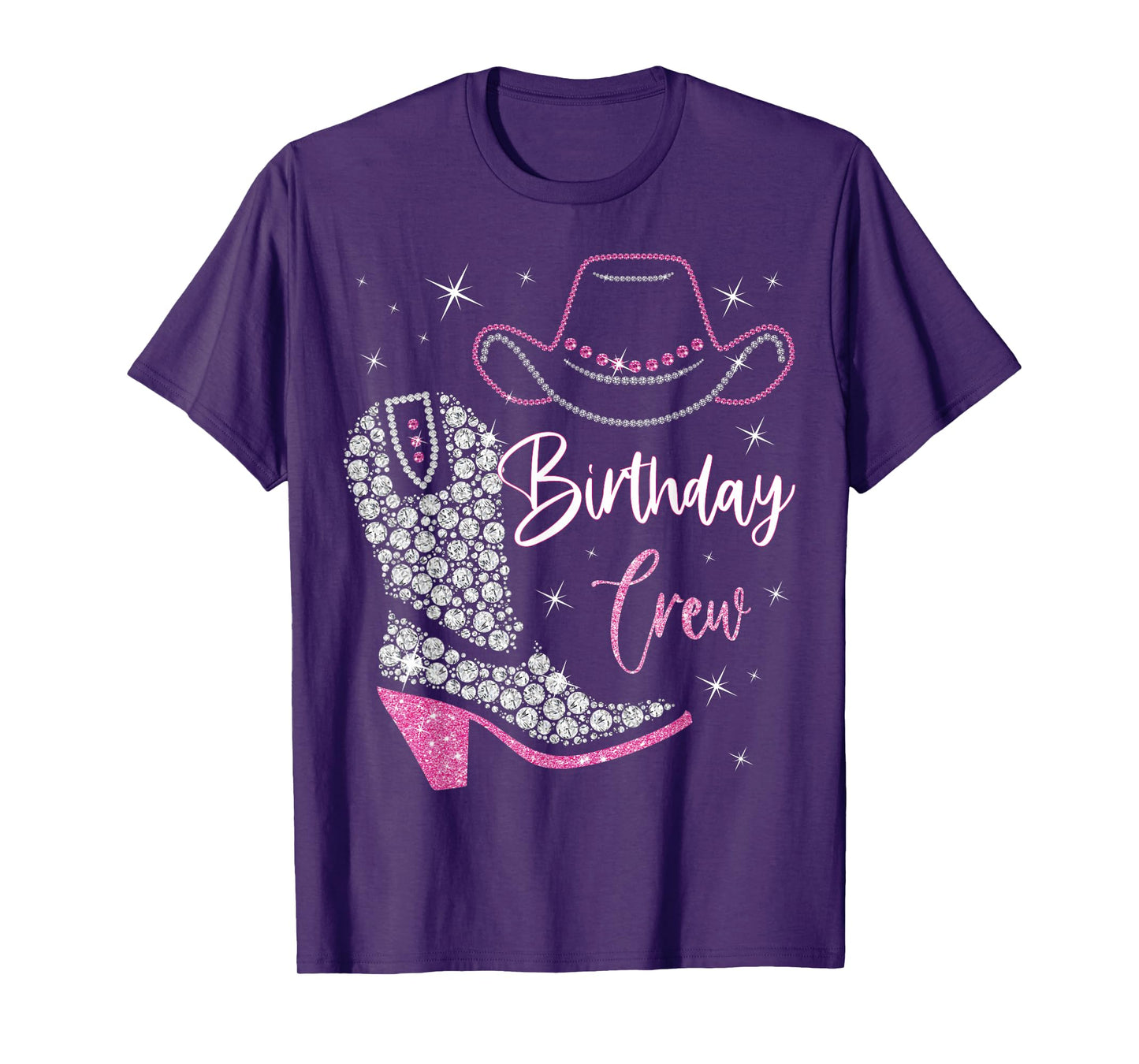 Birthday Crew Birthday Party Squad Cowboy Cowgirl Boot Hat T-Shirt