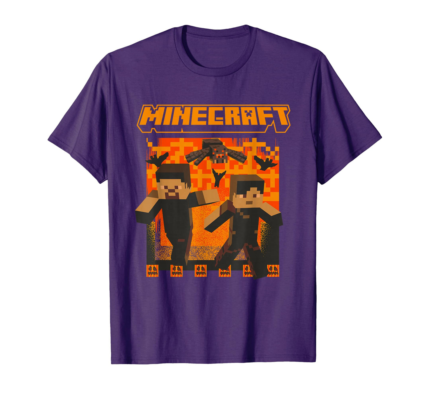Minecraft Halloween Lava Chase With Spiders T-Shirt