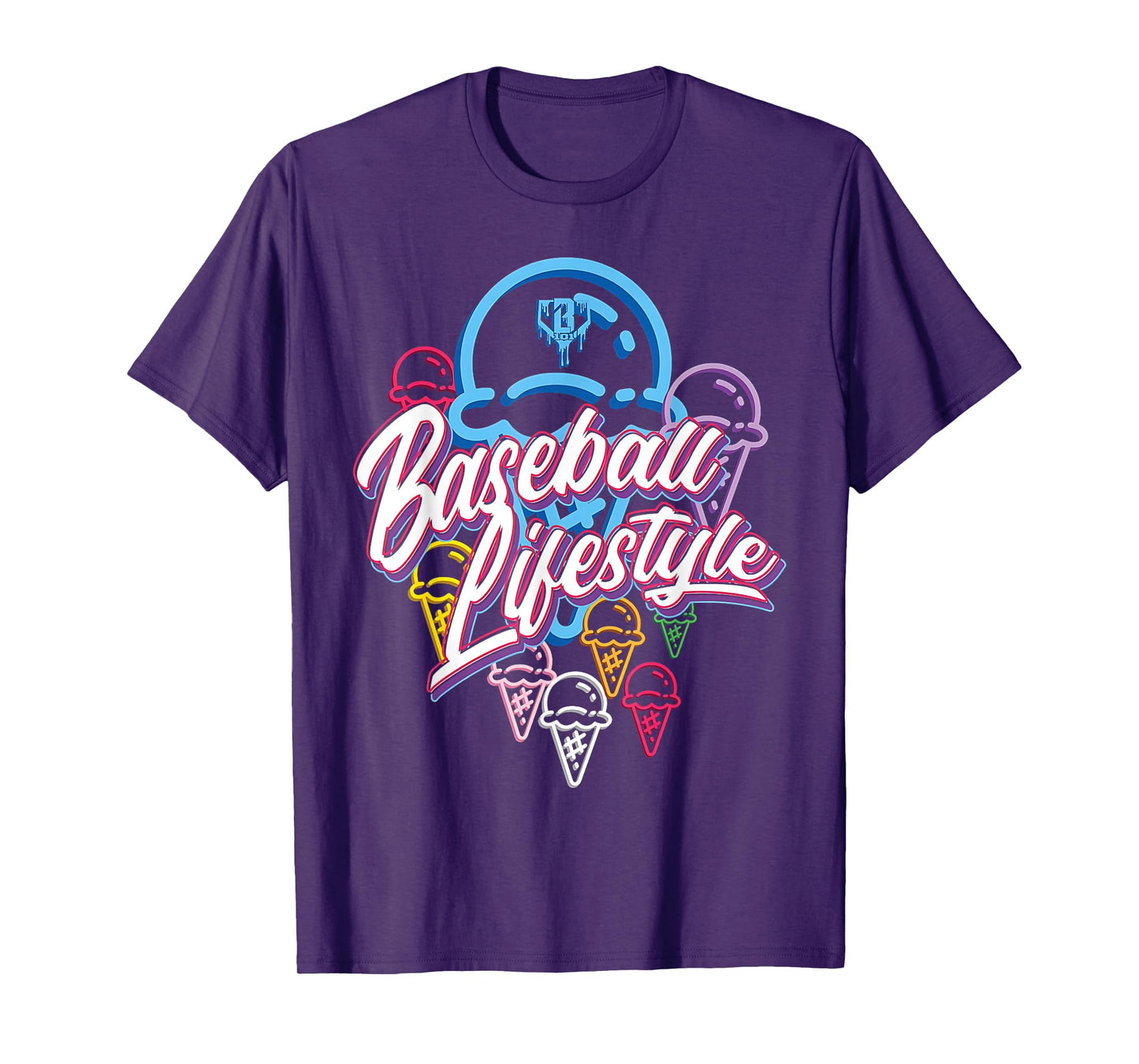 Baseball Lifestyle Home Plate Ice Cream Drip Men Boys Youth T-Shirt