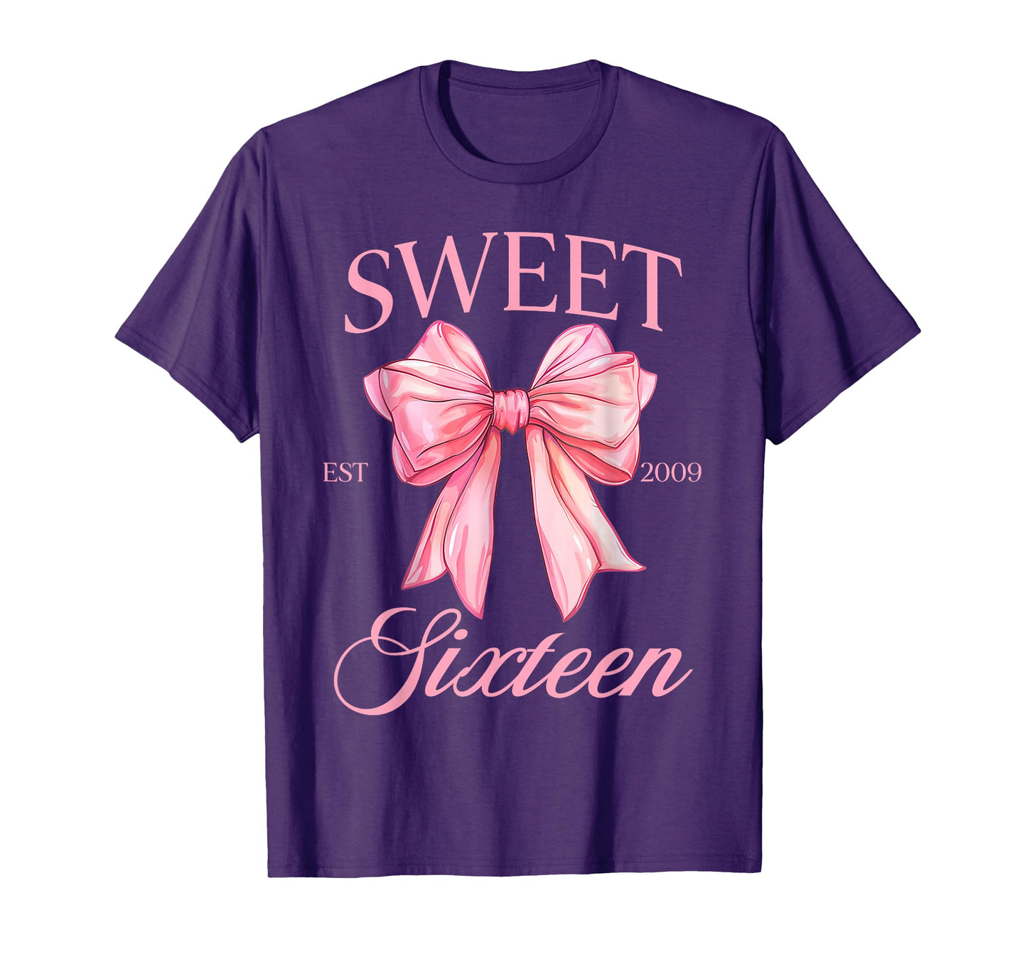 Groovy Sweet 16th Birthday Girl Coquette Bow 16 Year Old T-Shirt