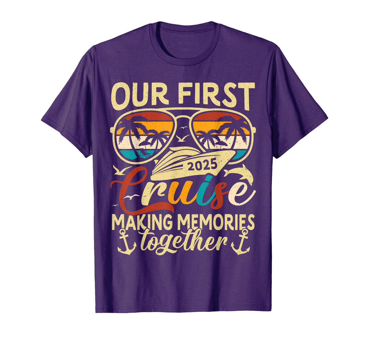 Our First Cruise 2025 Together Family Trip Matching Couples T-Shirt