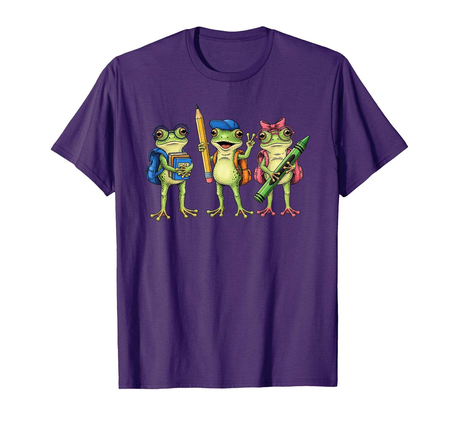 Trio Cute Frogs Welcome Back to School Teachers Girls Boys T-Shirt