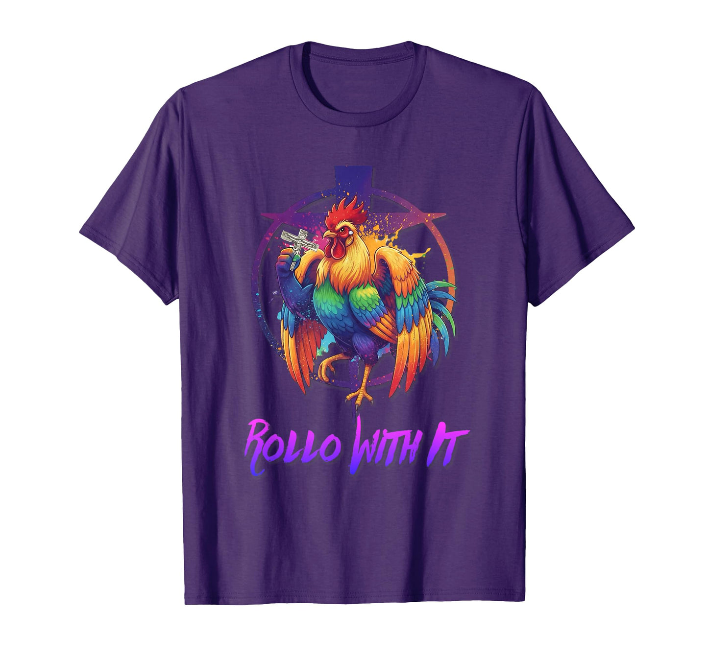 DeColores Cursillo Rainbow Rooster Catholic T-Shirt