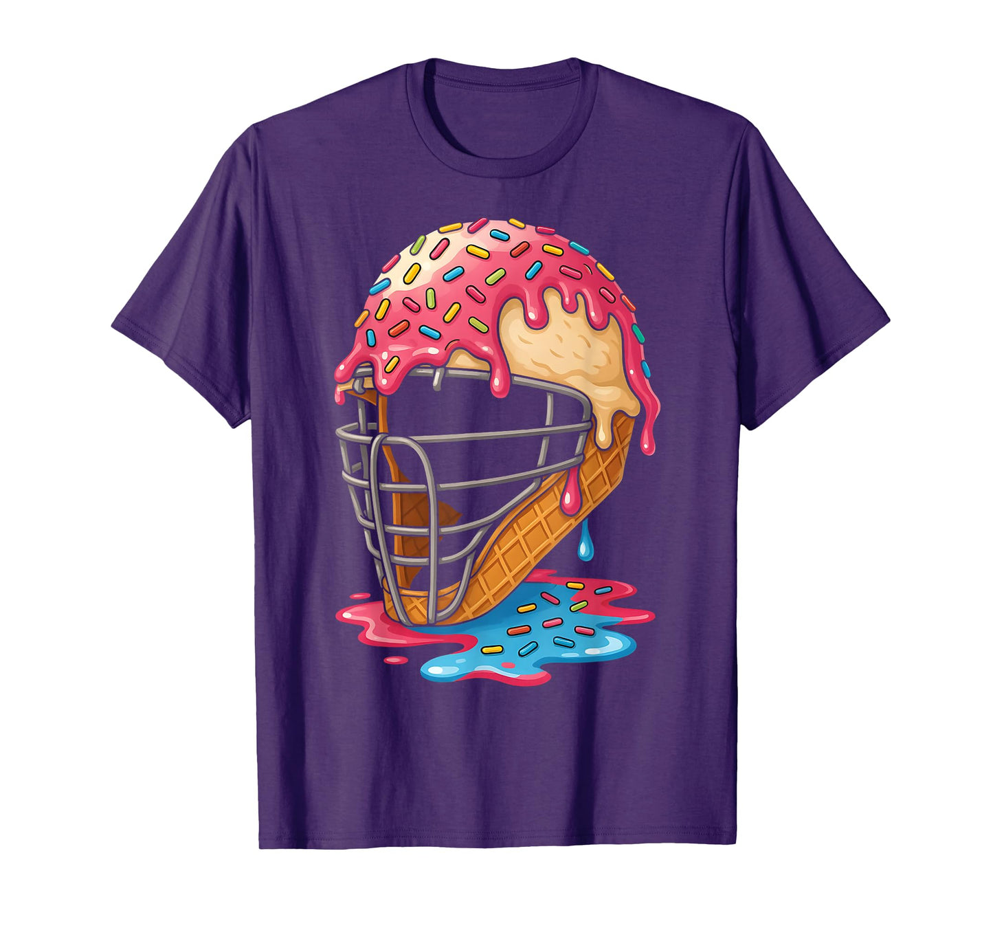Baseball Ice Cream Drip Catcher Helmet Boys Respect The Drip T-Shirt