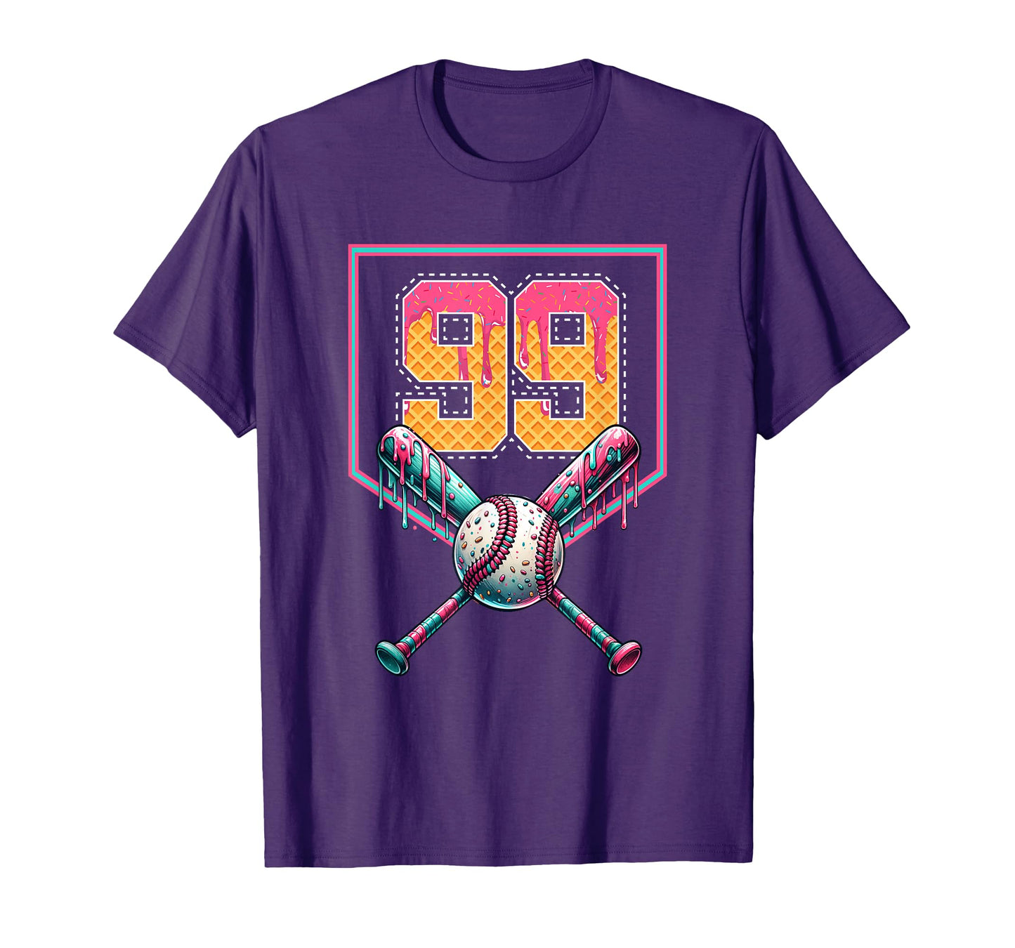 Baseball Drip Number 99 Player Or 99th Birthday T-Shirt