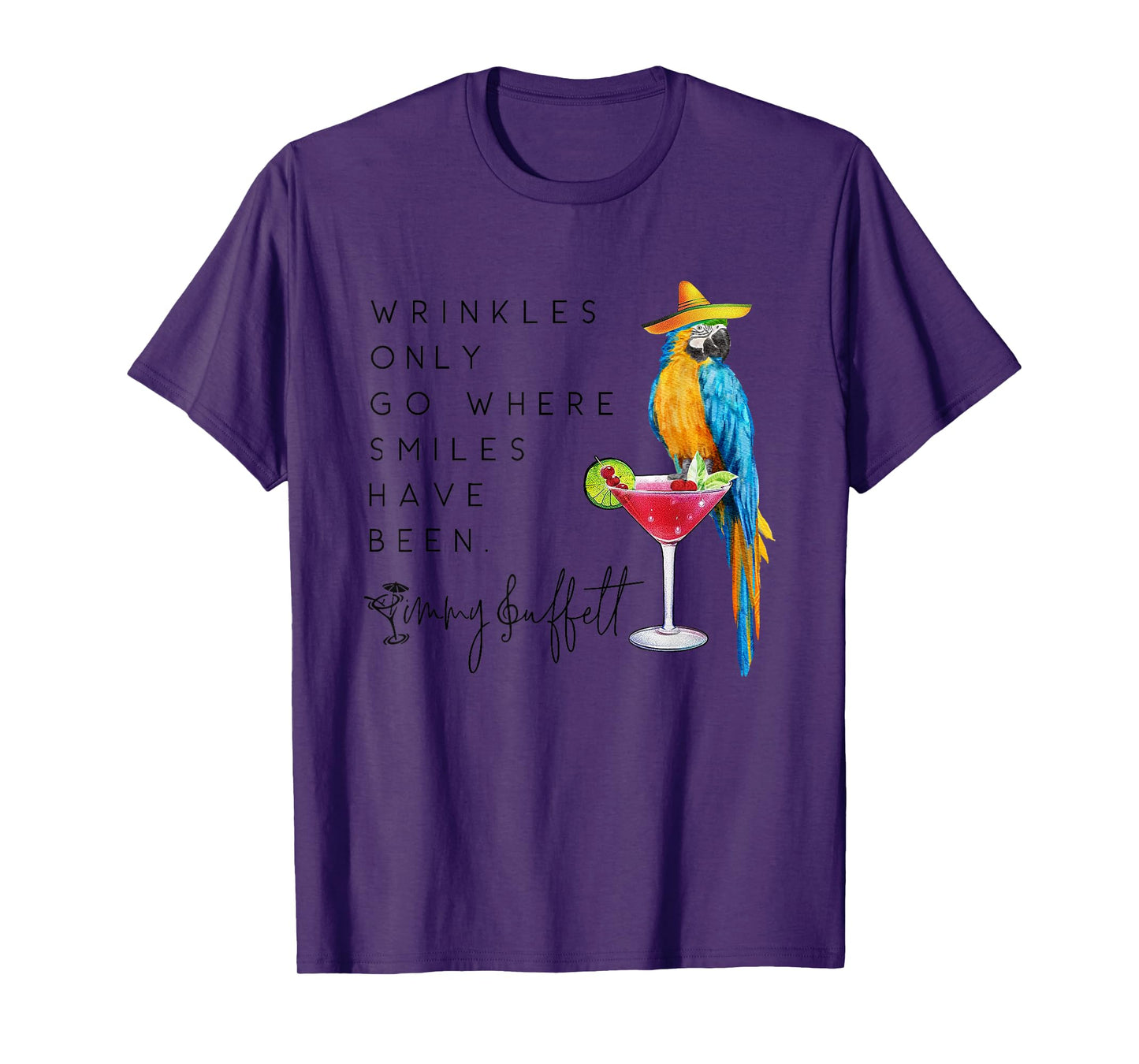 Wrinkles Only Go Where Smiles Have Been Cute Parrot Mexican T-Shirt