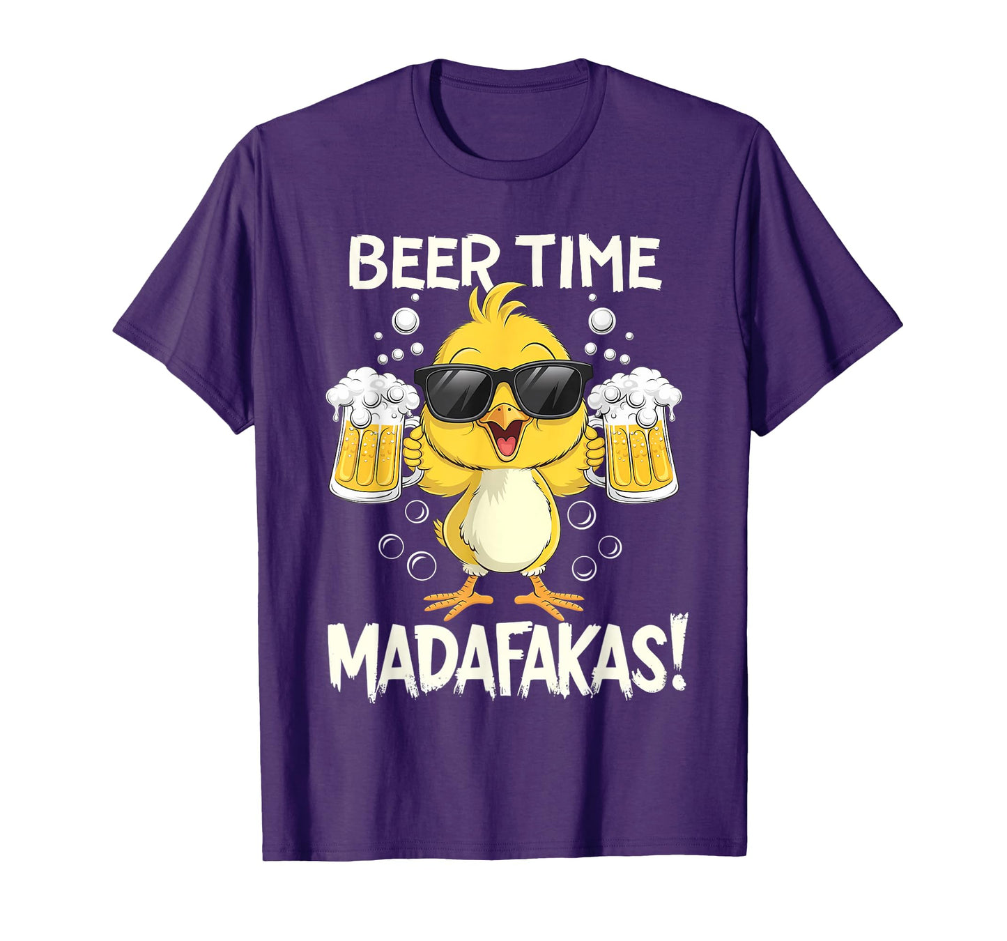 Beer Time Madafakas Funny Duck T-Shirt