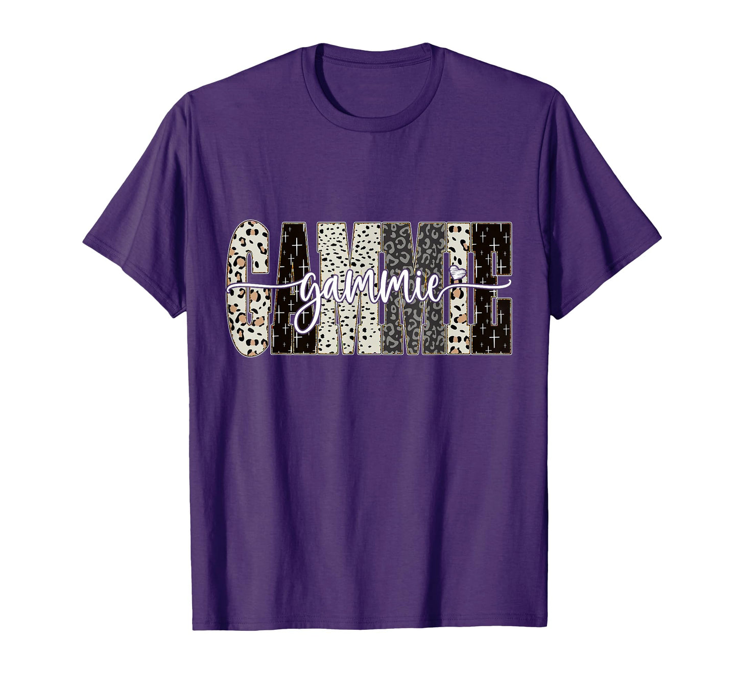 Gammie Bible Leopard Cross Faith and Love Christian Women T-Shirt