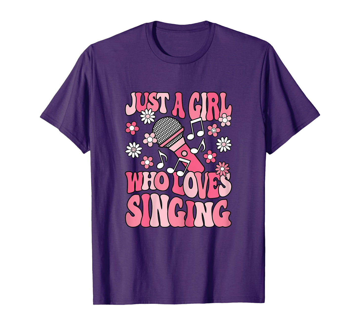 Just A Girl Who Loves Singing Groovy Singer Sing Girls Kids T-Shirt