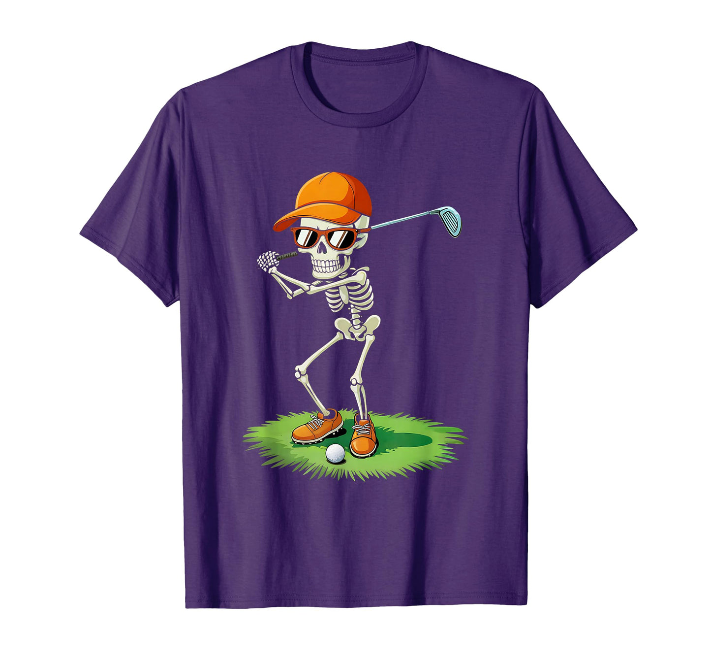 Halloween Skeleton Funny Golf Shirt for Teens Boys Men Kids T-Shirt