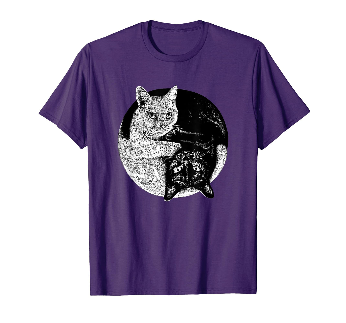 Yin and Yang Black and White Cats Pet Lover T-Shirt