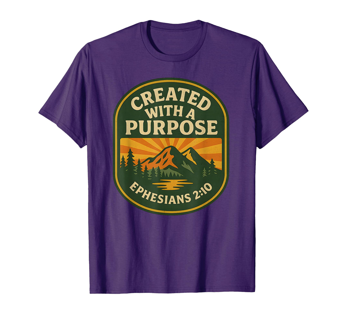 Retro Created with A Purpose Ephesians 2 10 Bible Verse T-Shirt