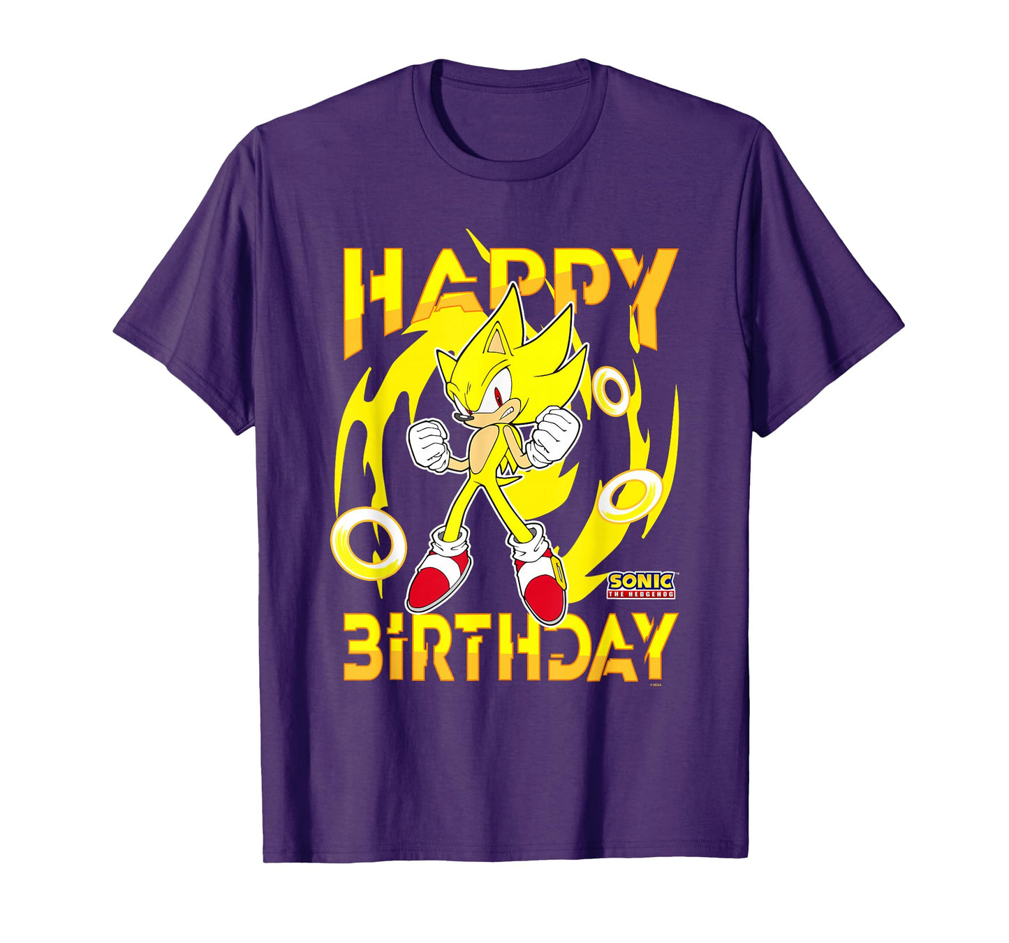 Sonic The Hedgehog Happy Birthday Super Sonic Chest Poster T-Shirt