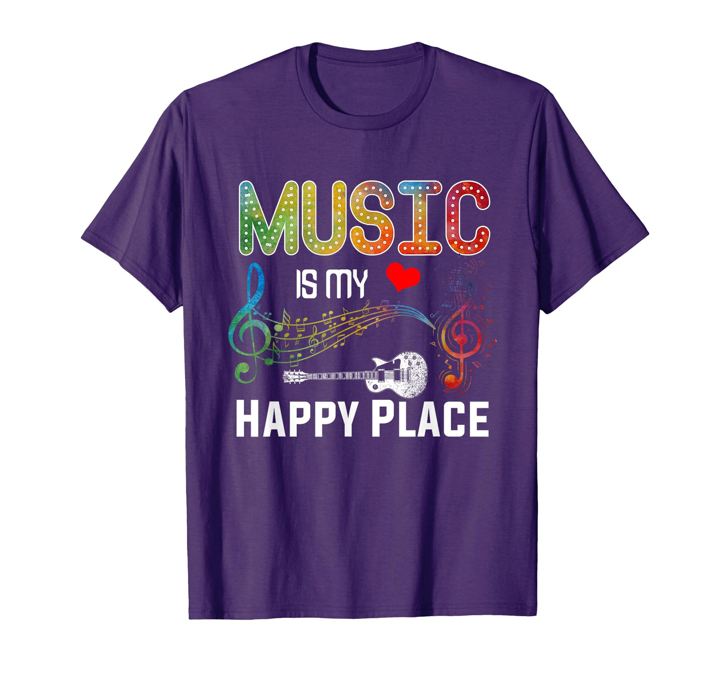 Music Is My Happy Place Inspiring Music Novelty T-Shirt