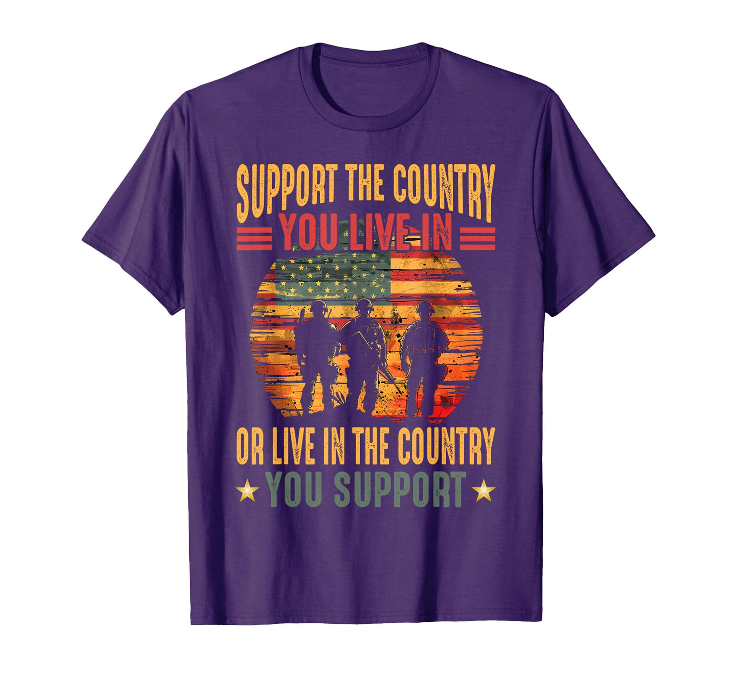 American Flag Vintage Support The Country You Live In T-Shirt